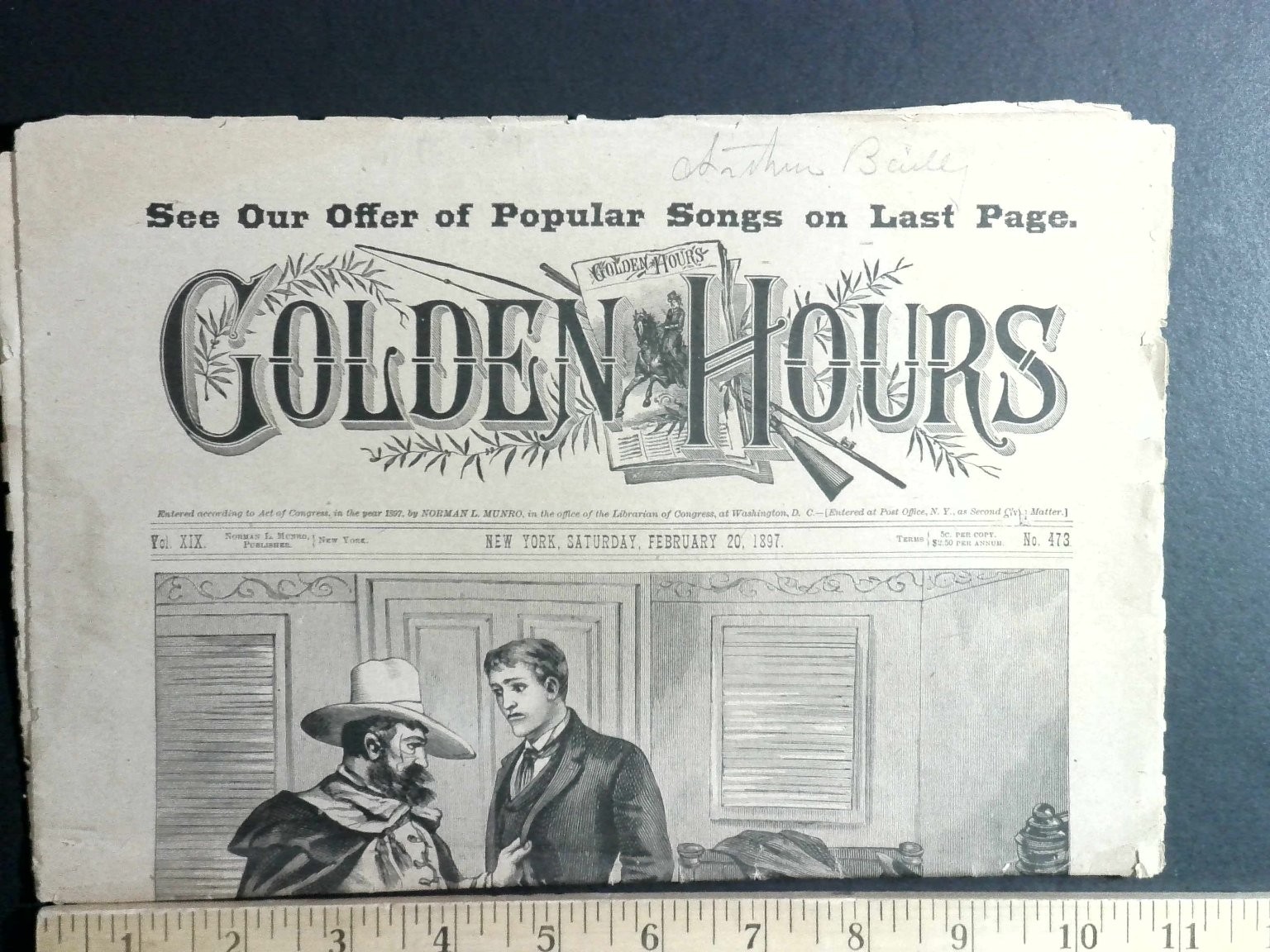 Golden Hours Vol XIX February 20 1897 Norman L Munro Illustrated Rare