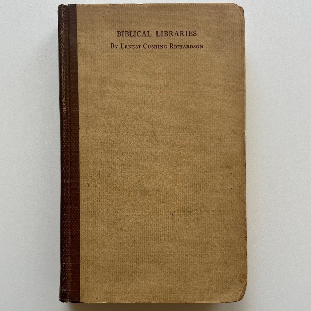 Ernest Cushing Richardson Biblical Libraries First Edition 1914 Princeton UP