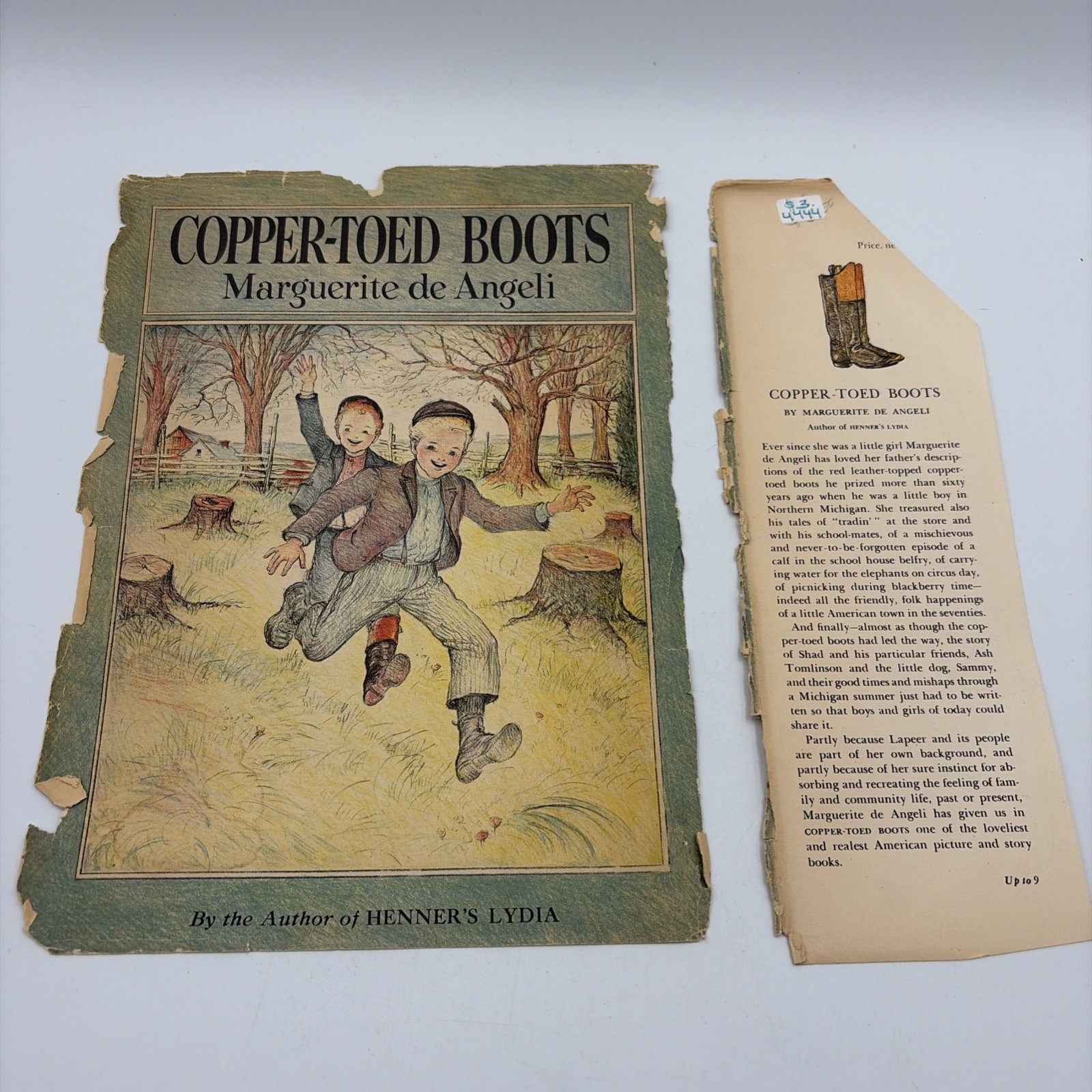 Copper-toed Boots written and illustrated by Marguerite De Angeli, 1938 , HC