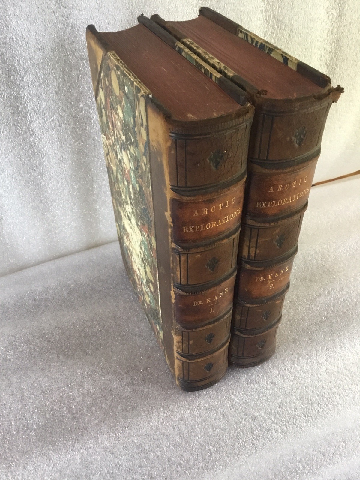 ARCTIC EXPLORATIONS KANE 2ND GRINNELL EXPEDITION 1856 1ST EDITION 2 VOL LEATHER