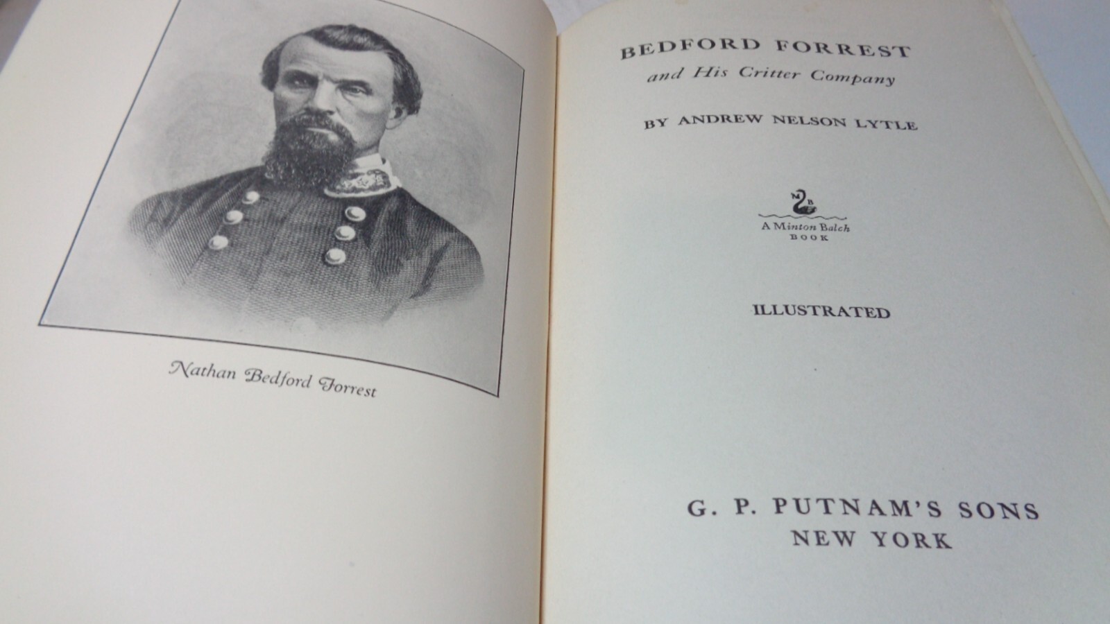 1931 First Putnam Issue Bedford Forrest & His Critter Company Civil War History
