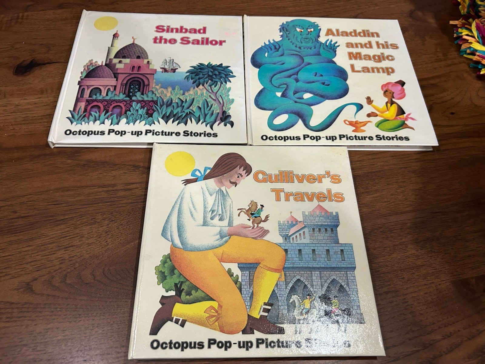 3 OCTOPUS POP-UP Picture Stories Gulliver’s Travels, Sinbad Sailor, Aladdin HC