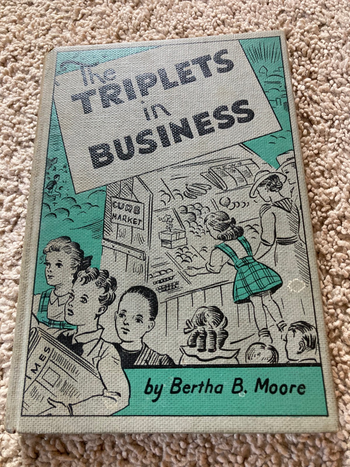 The Triplets in Business by Bertha B. Moore 1943 Hardcover vintage