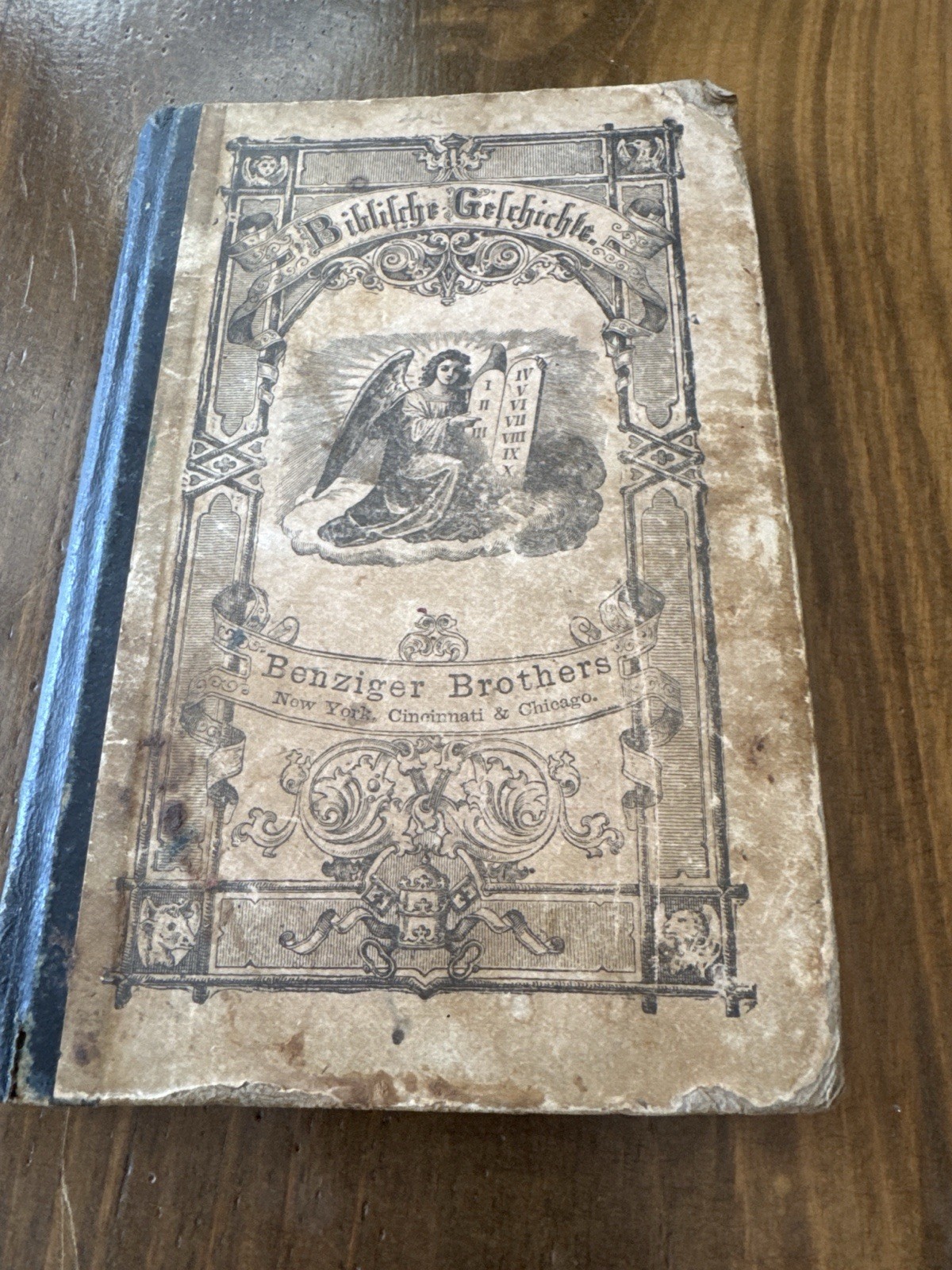 1863 German Bible History Book Benziger Brothers Catholic Illustrated
