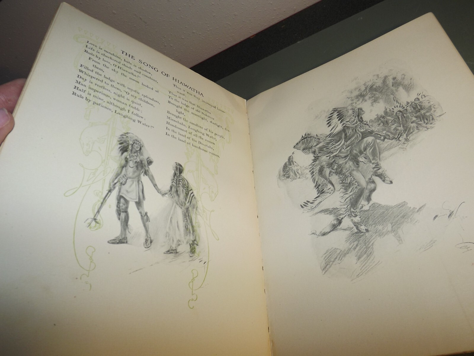 1906 Song of Hiawatha by Longfellow, Harrison Fisher illustrations