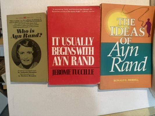 THE IDEAS OF AYN RAND / IT USUALLY BEGINS WITH AYN R / WHO IS AYN RAND? lot of 3