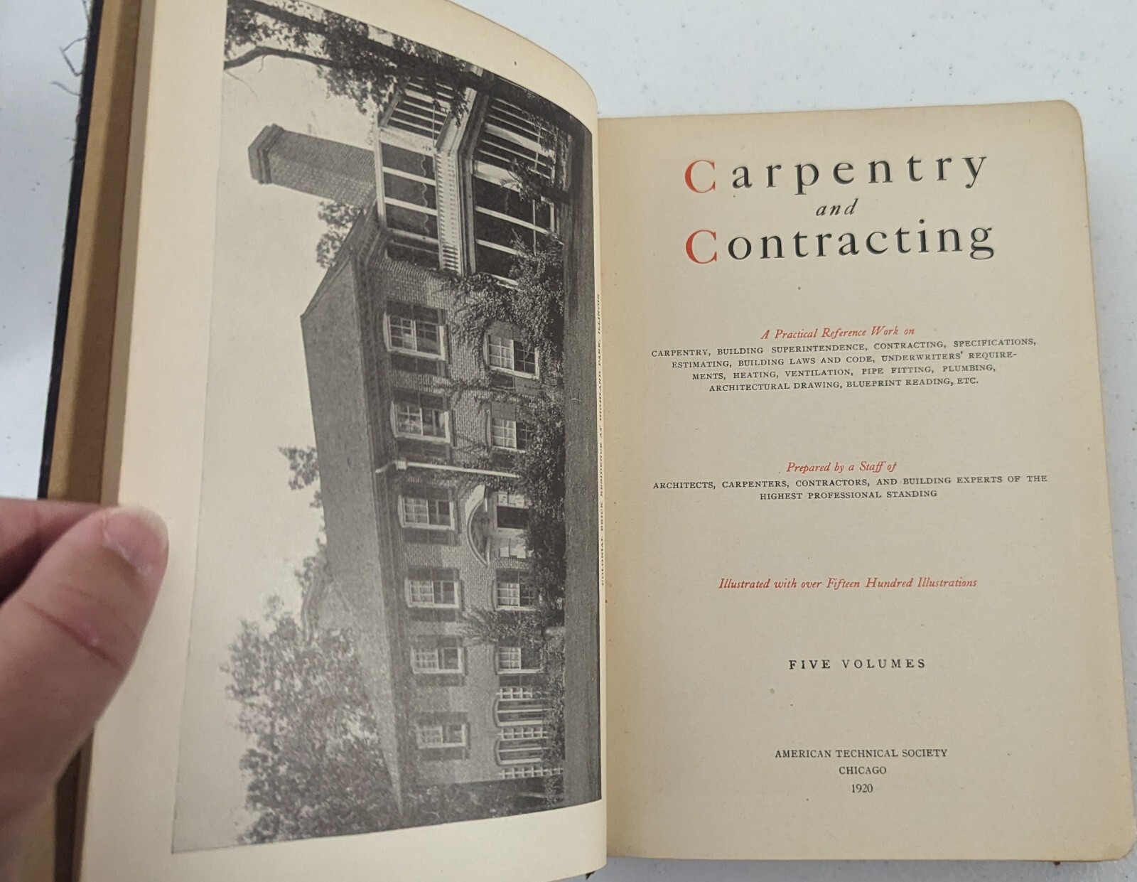 American Technical Society Carpentry and Contracting Complete Vol Set 1-5 1920
