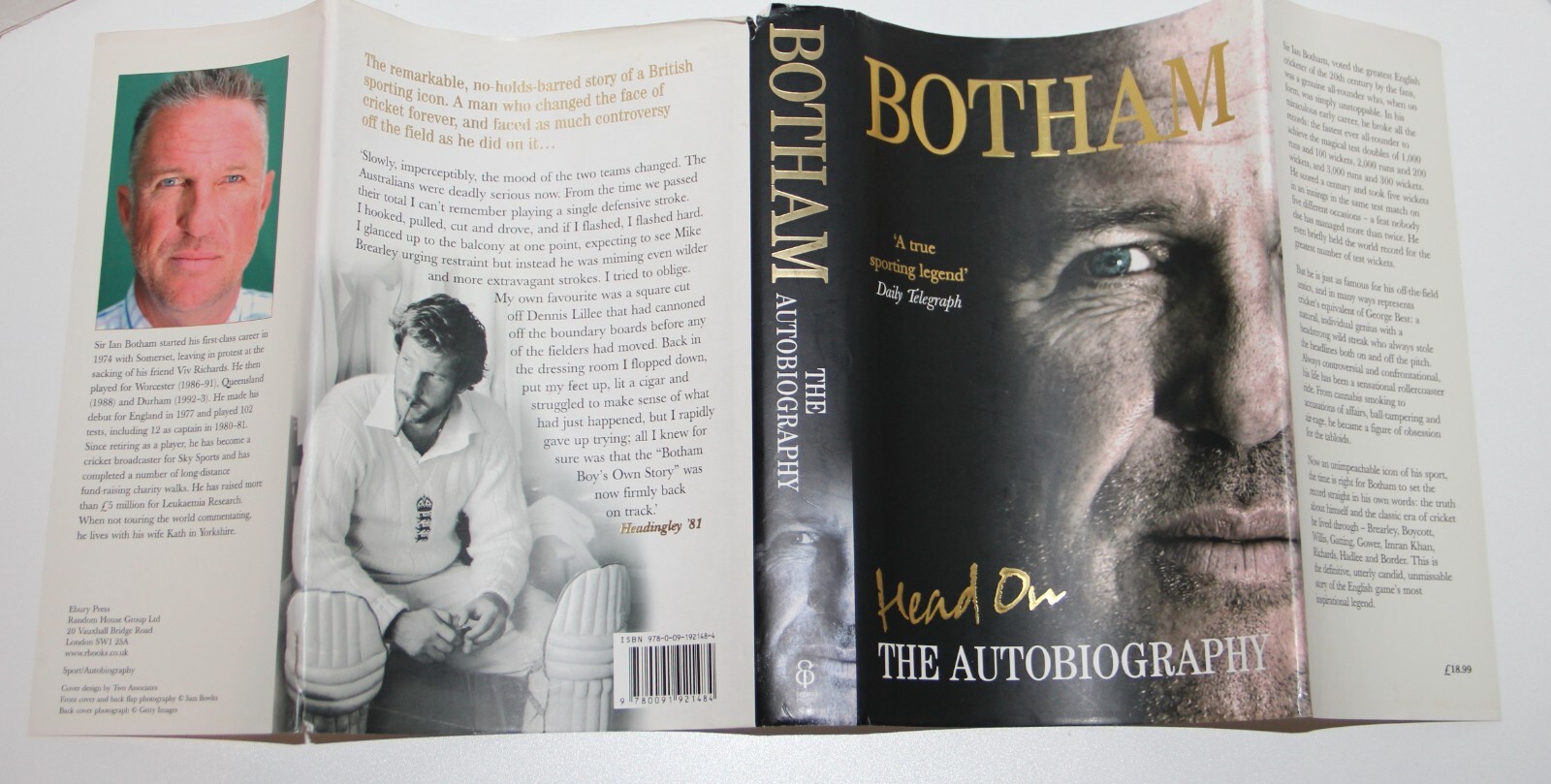 Ian Botham Signed Beefy First Edition 2007 Head On The Autobiography Cricket