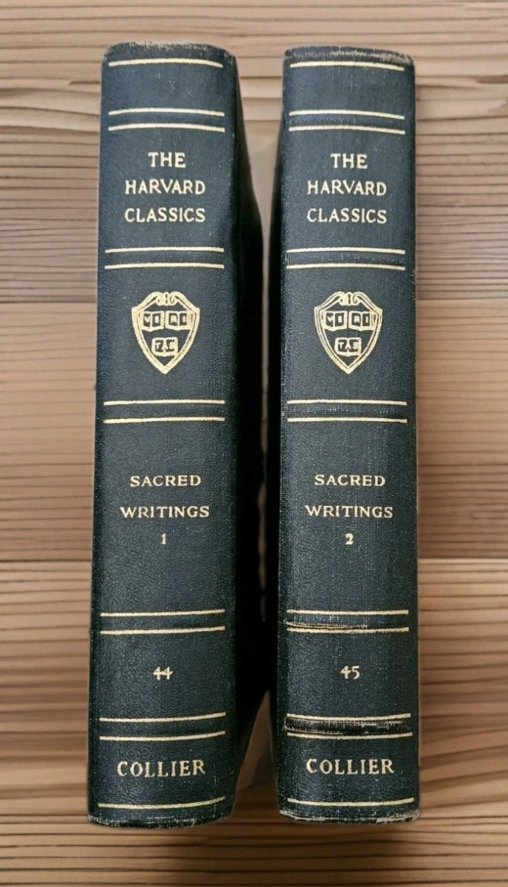 1910. Harvard Classics : Sacred Writings Complete 2 Volume Set Antique HC