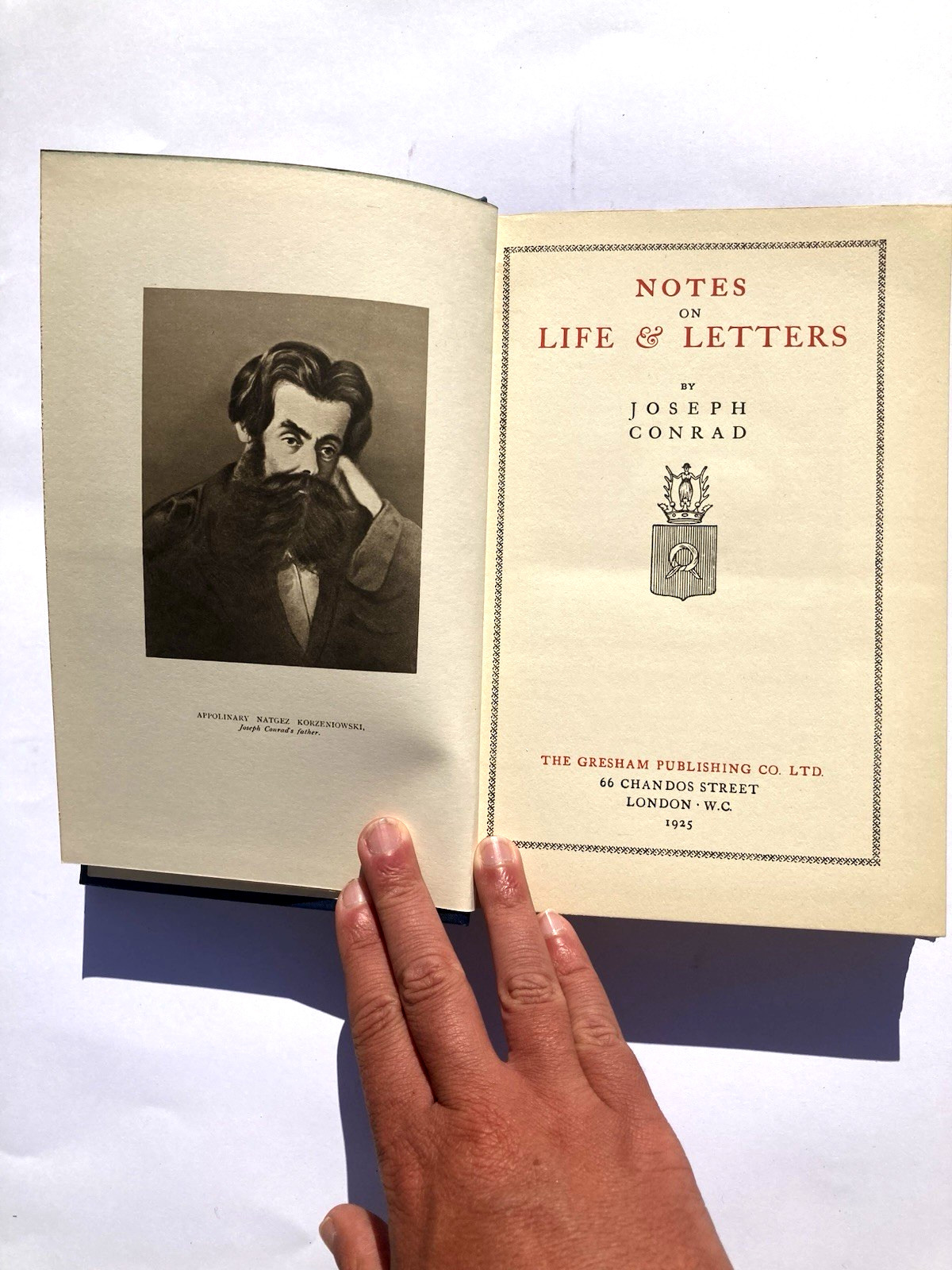 Joseph Conrad Notes on Life and Letters 1925 Gresham Hardback