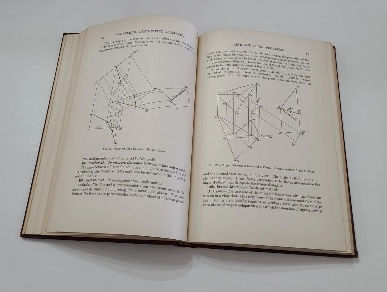 Engineering Descriptive Geometry Book 15th Fifteenth Printing 1951 Vintage ??