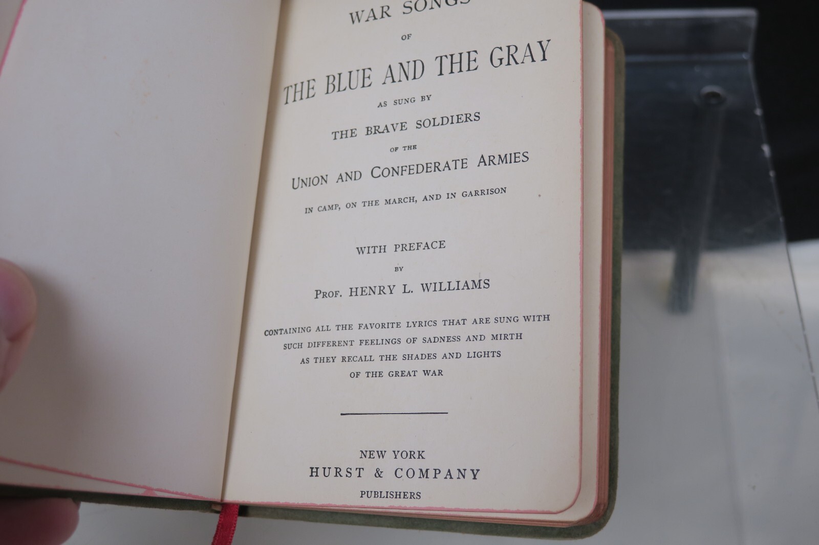 Civil War Book Songs Of The Blue And The Gray Suede Cover Antique w/Provenance