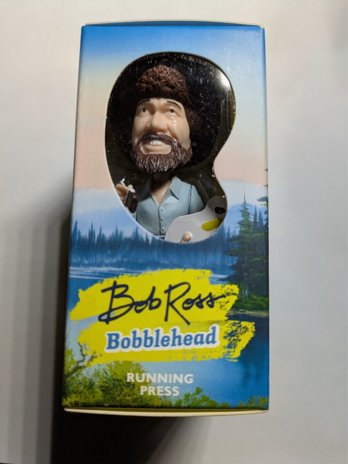 Bob Ross 4” Bobblehead With Sound Of Witty Sayings & Flipbook With 30 Paintings