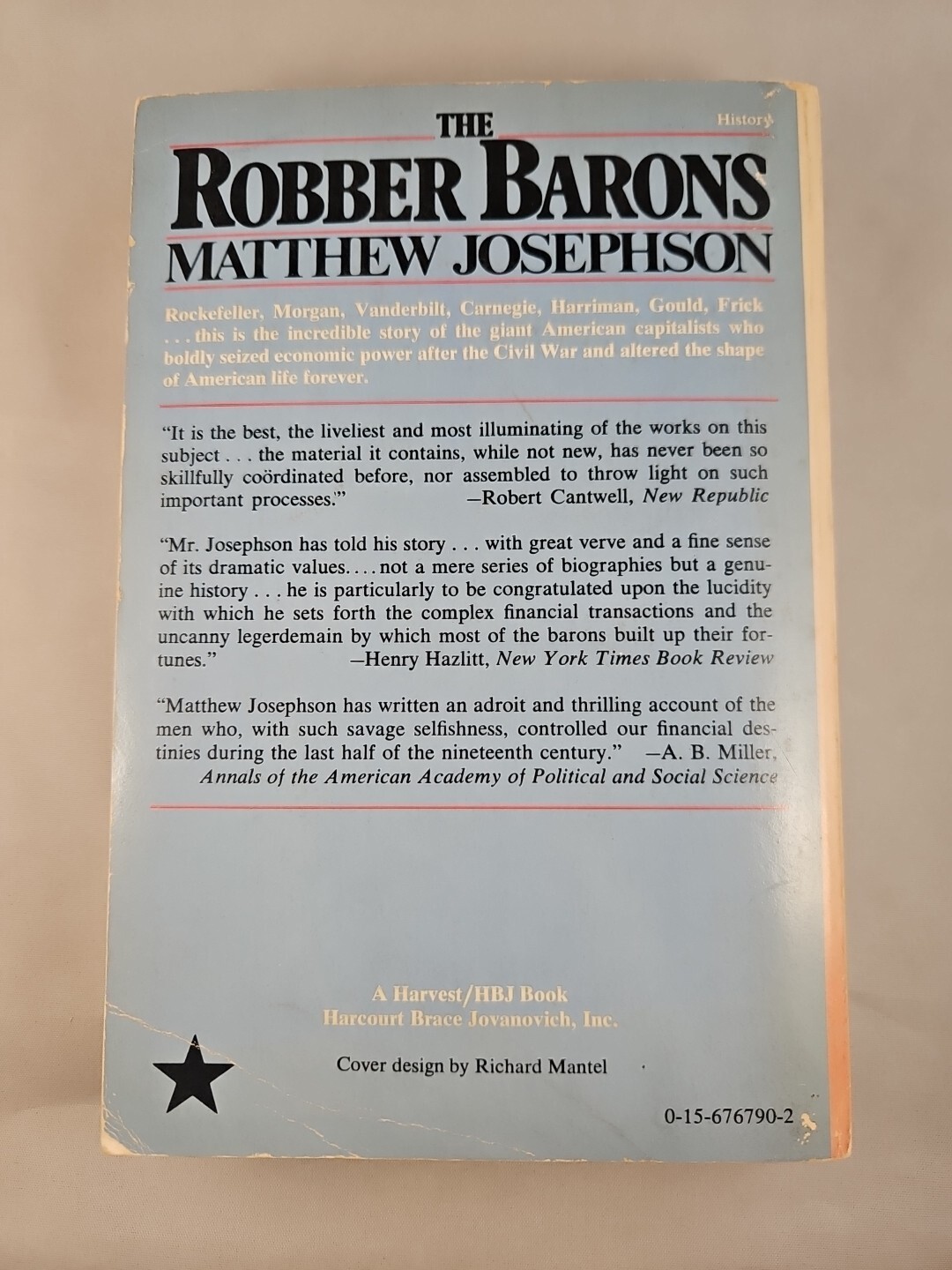 The Robber Barons by Matthew Josephson (1962) 2nd Edition Paperback Harcourt