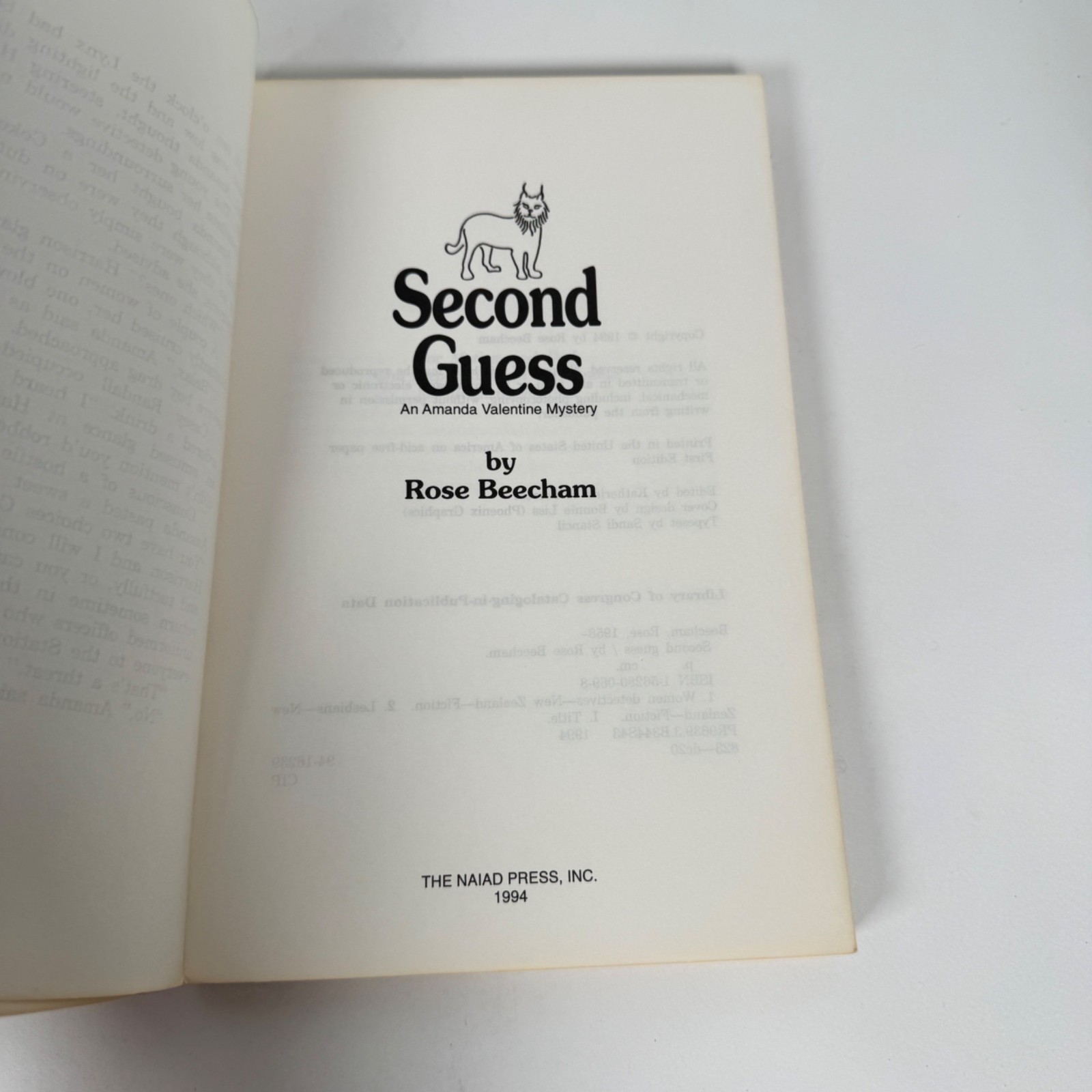 Second Guess Rose Beecham 1994 First Edition PB Naiad Press LGBTQ Mystery
