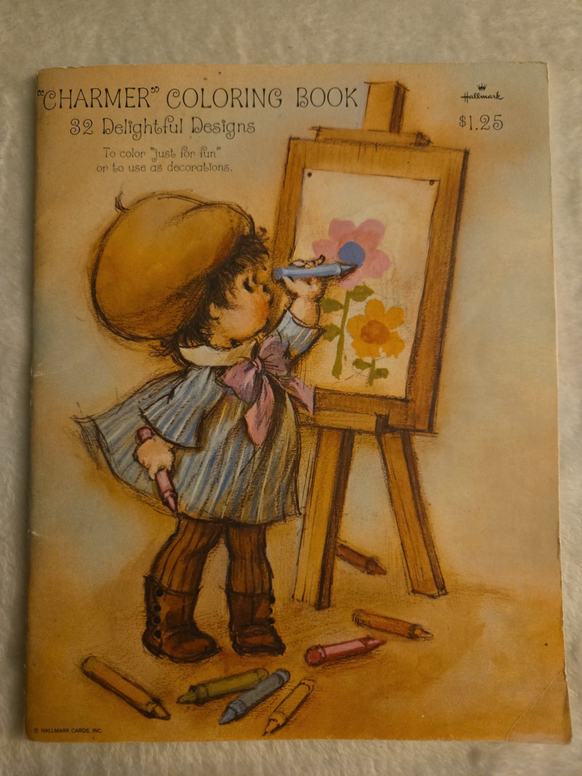 Vtg Hallmark Charmer Coloring Book 48 designs 70’s Unused FREE ship