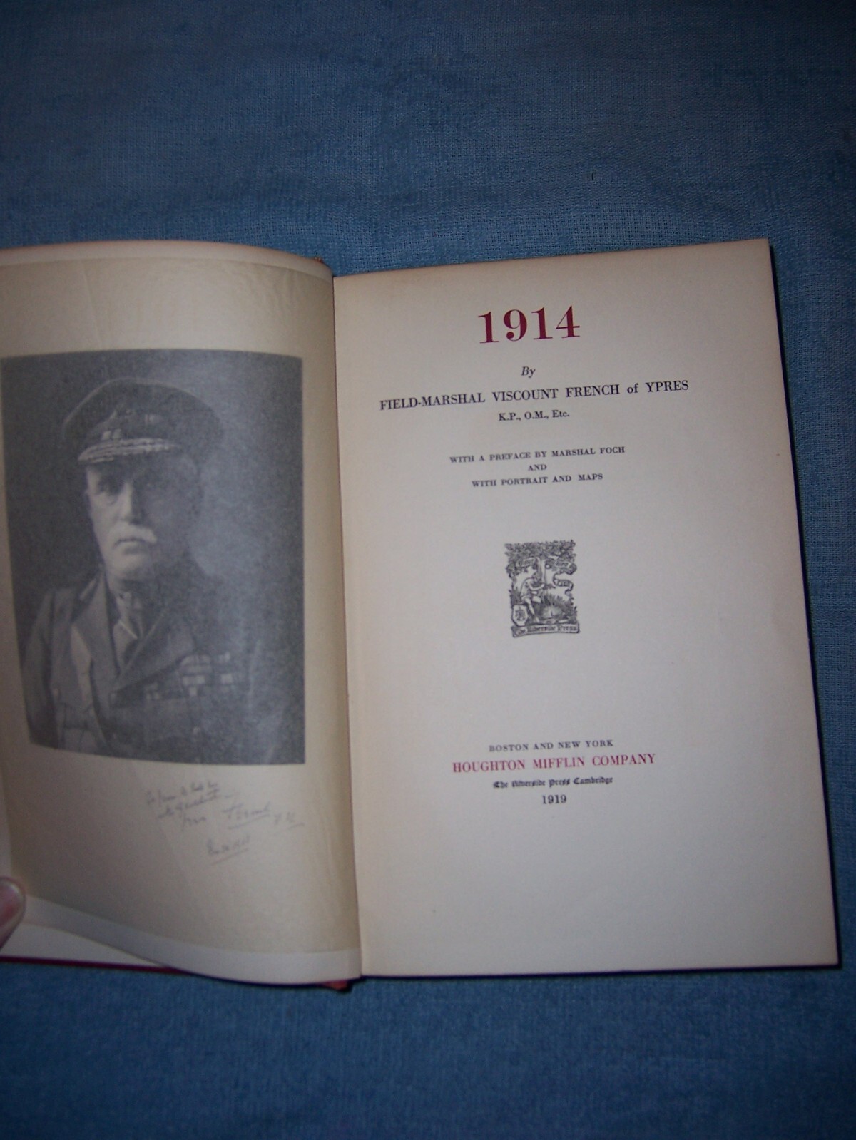 1914 by Field-Marshal Viscount French/1st Ed/HC/Military/War/WWI 1914-18