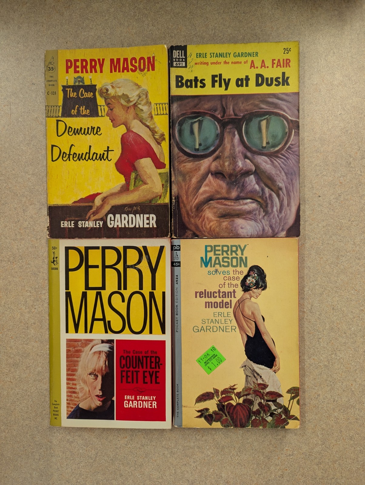 Lot of 8 Erle Stanley Gardner Pulps & Pocket Books. 1950s-70s. VG