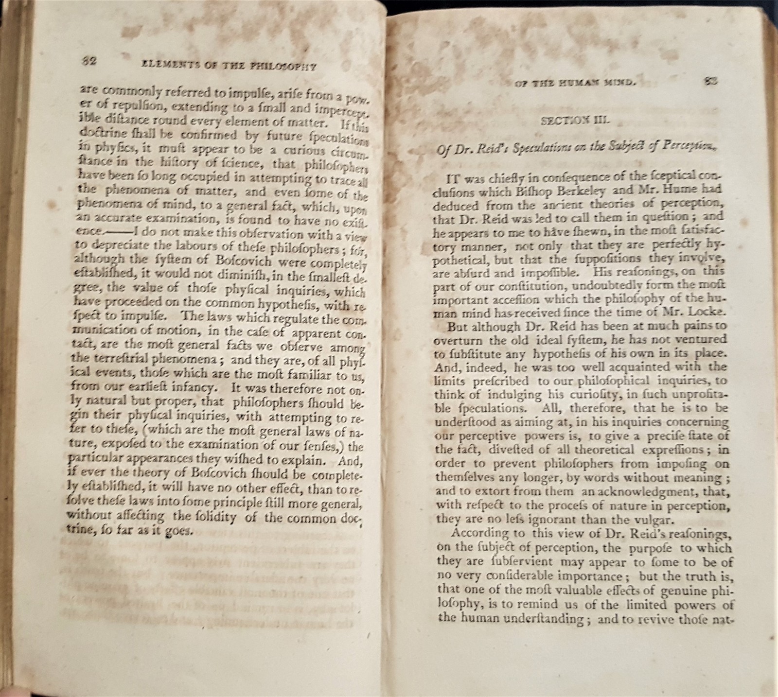 1813 antique PHILOSOPHY HUMAN MIND stewart moral memory imagination perception