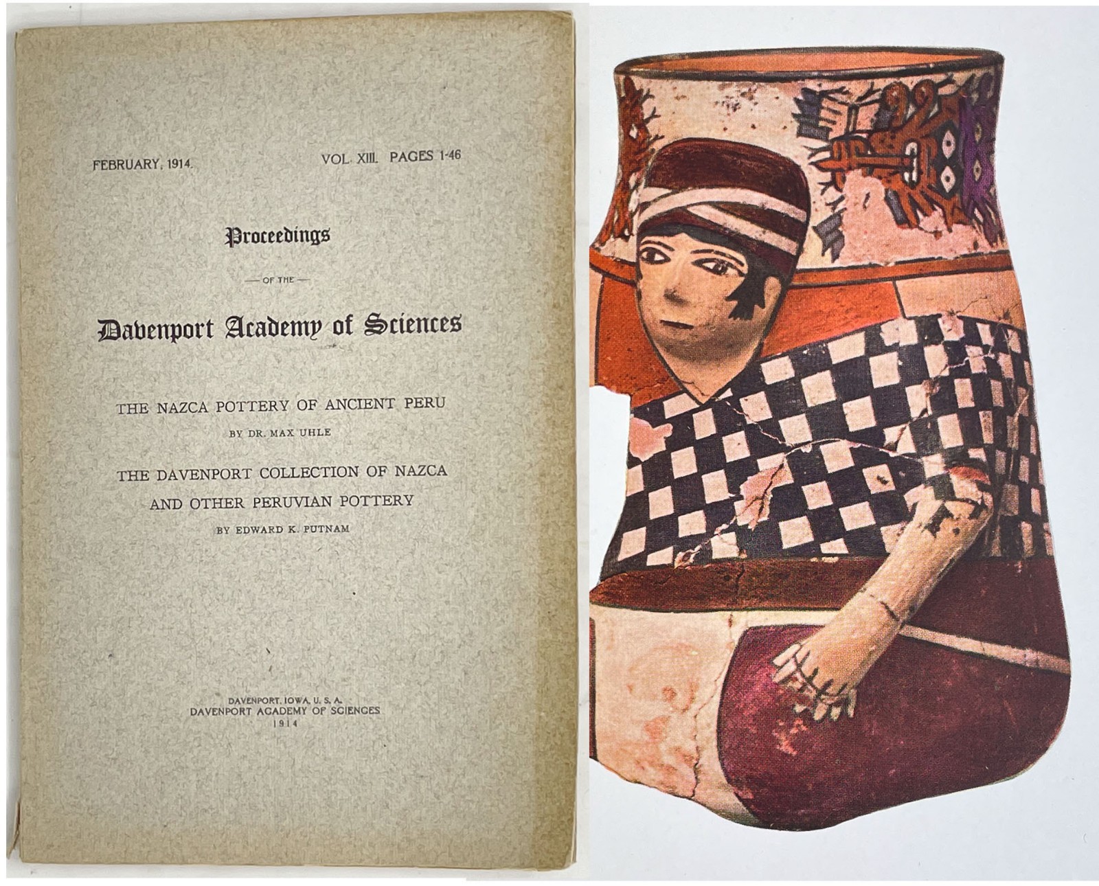 Nazca Pottery of Ancient Peru Antque Book Color Plates Uhle 1914