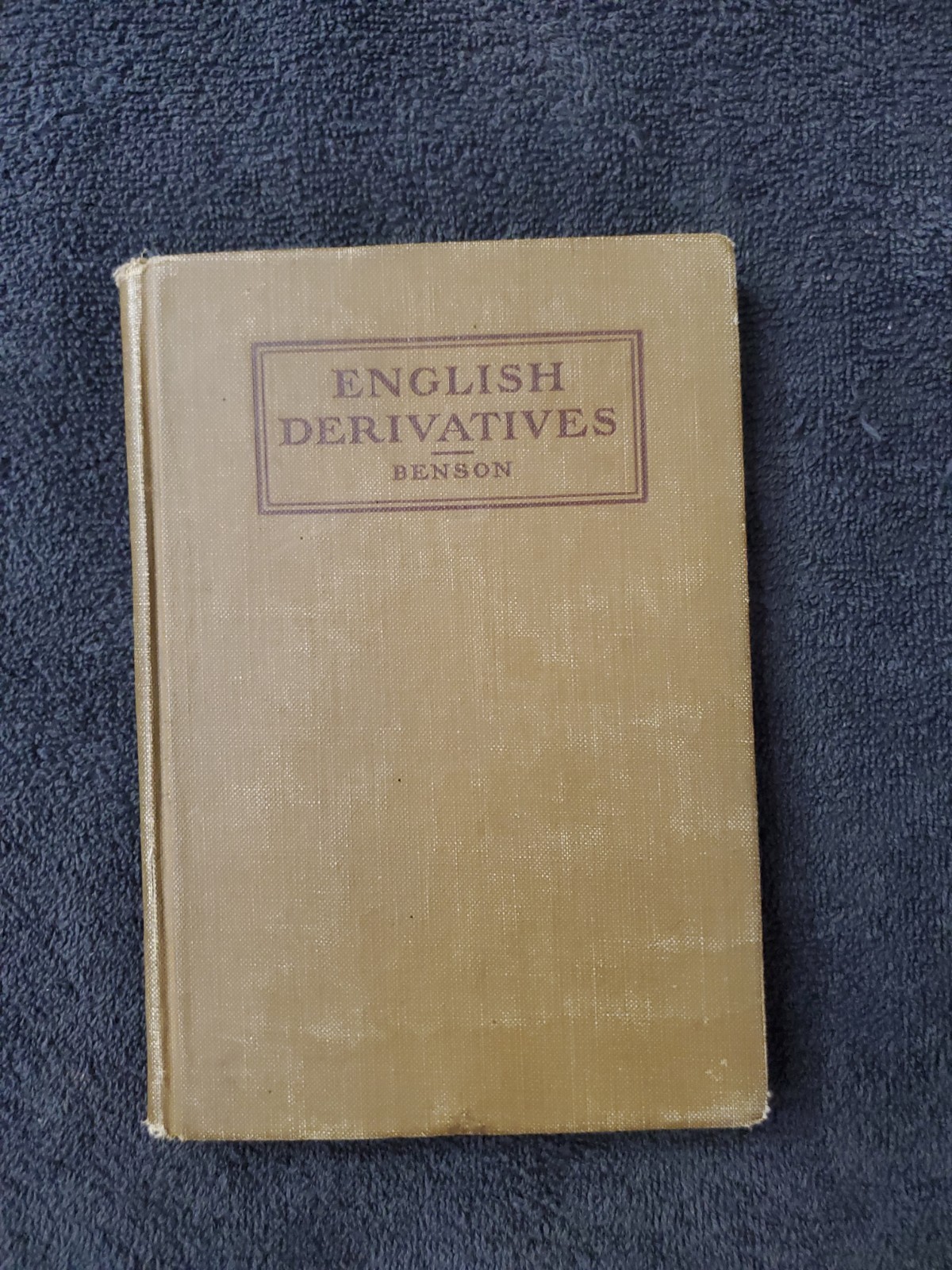 English Derivatives B. K. Benson 1916