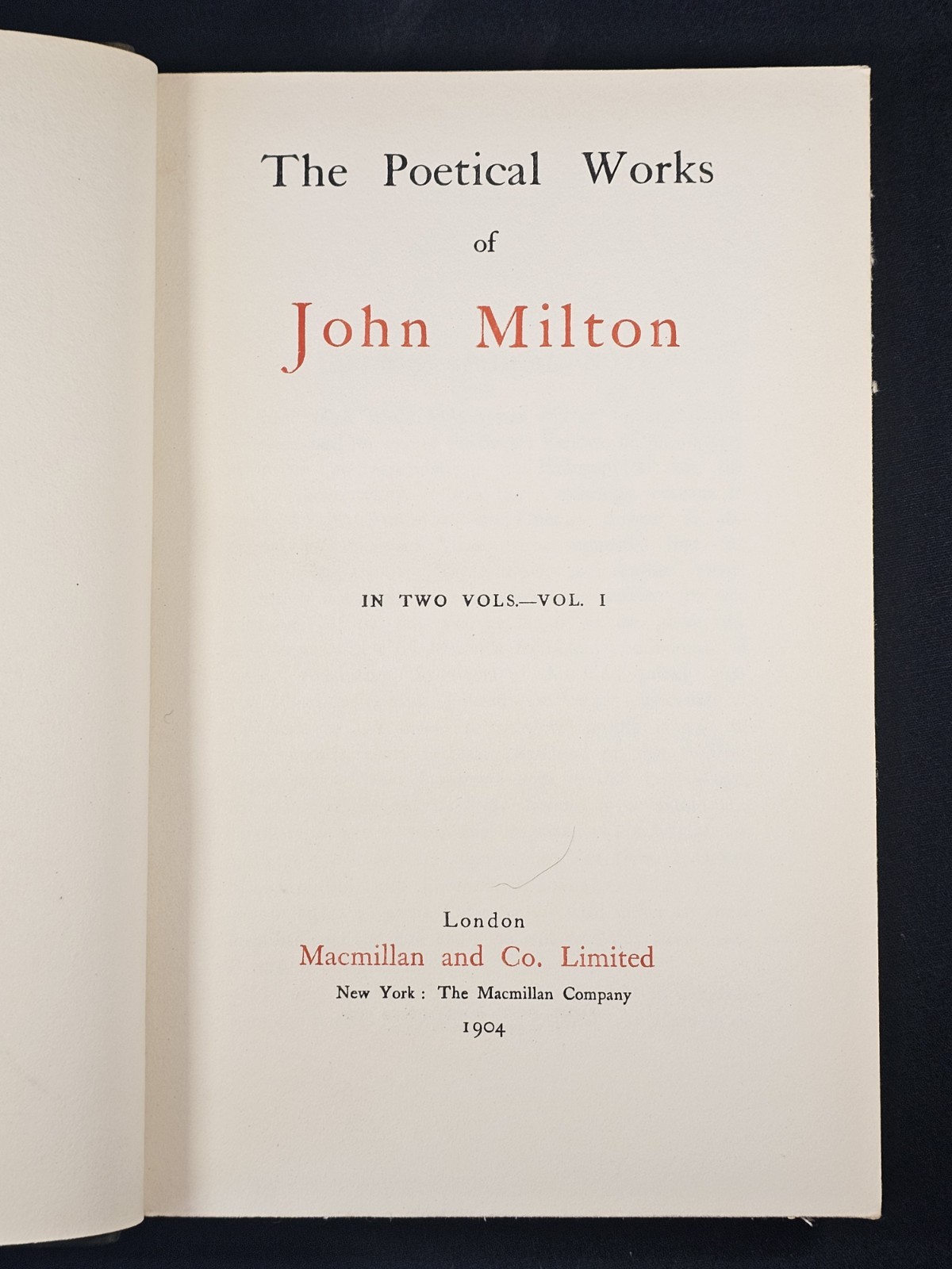 1901 The Poetical Works of John Milton Inc PARADISE LOST 2 Vol COMUS etc