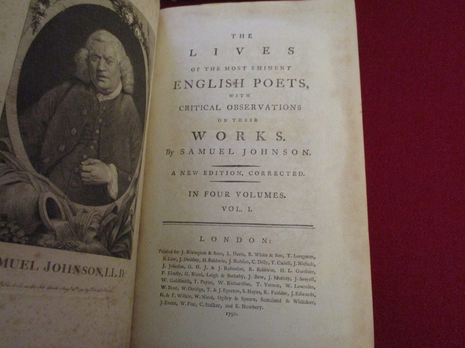 Lives of the Most Eminent English Poets by Samuel Johnson (1790) Four-Volume Set