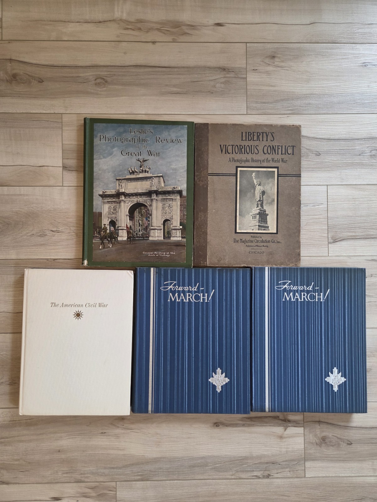 Vintage History War Illustrated Oversized Book Set of 5
