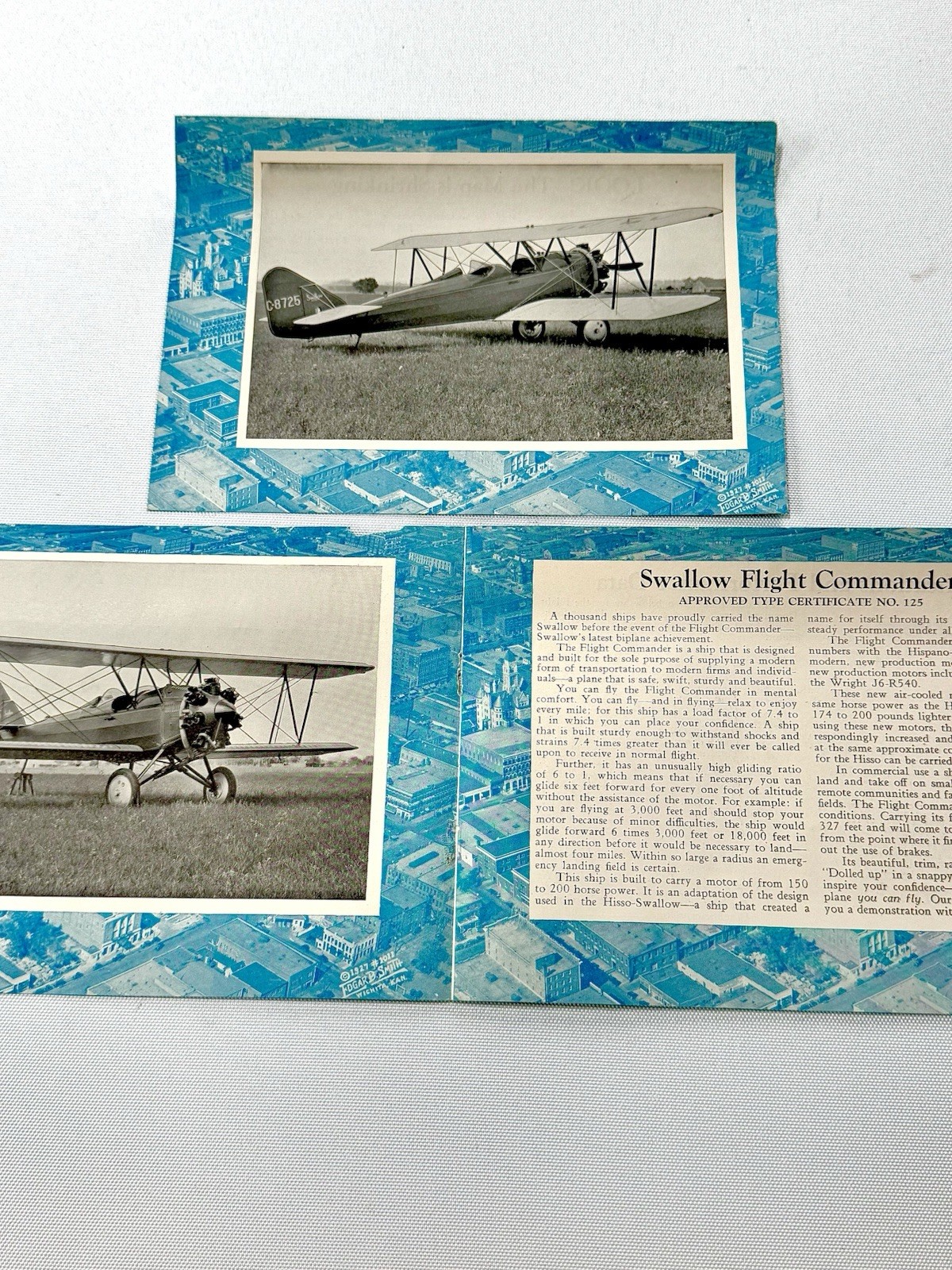 Scarce! Original Signed Swallow Airplane Co-1929: Certificate #125-with markings