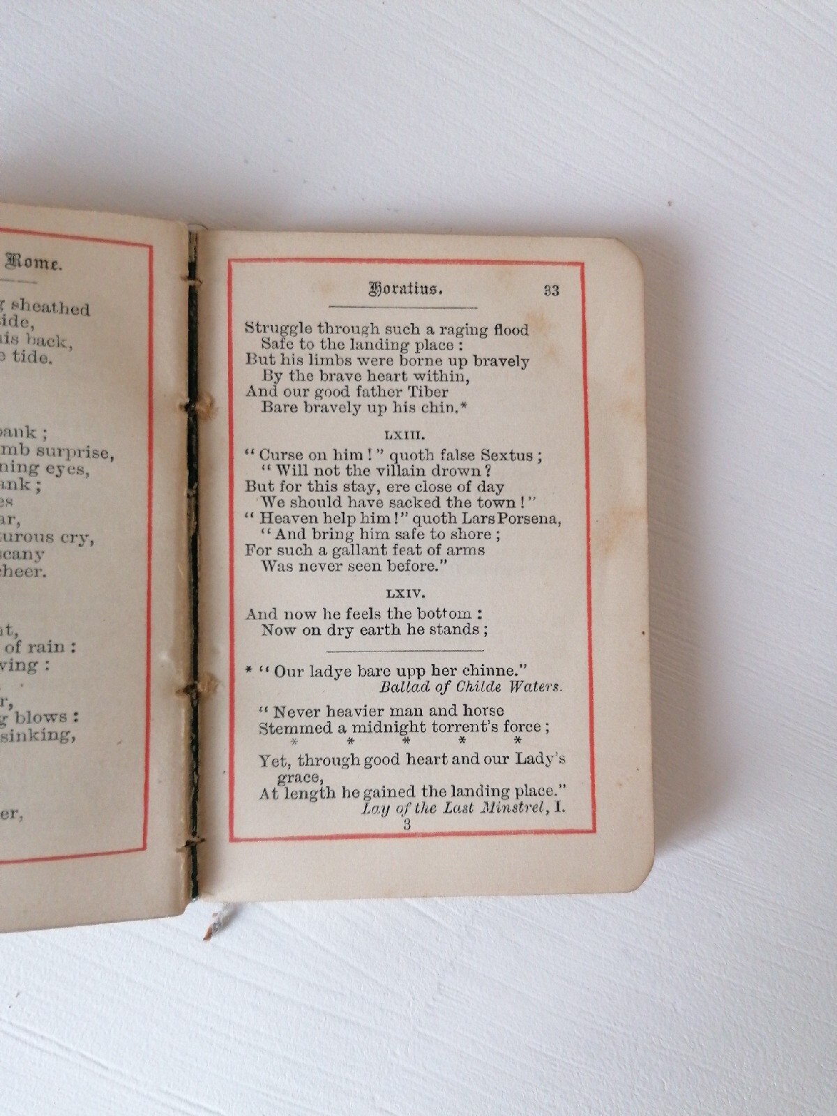 1900 MACAULAYS LAYS OF ANCIENT ROME – RARE miniature Edition Pub David Bryce