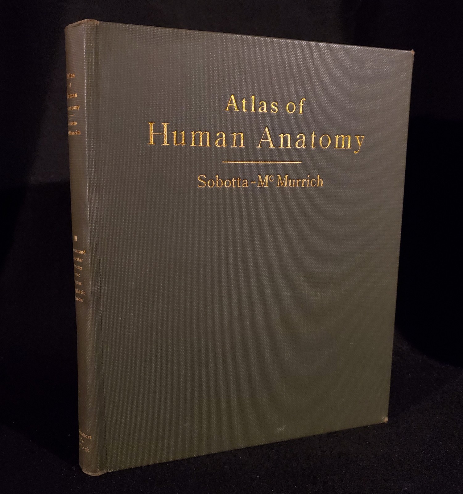 Atlas of Human Anatomy Volume III, by Dr Sobotta and McMurrich 1930 Hardcover