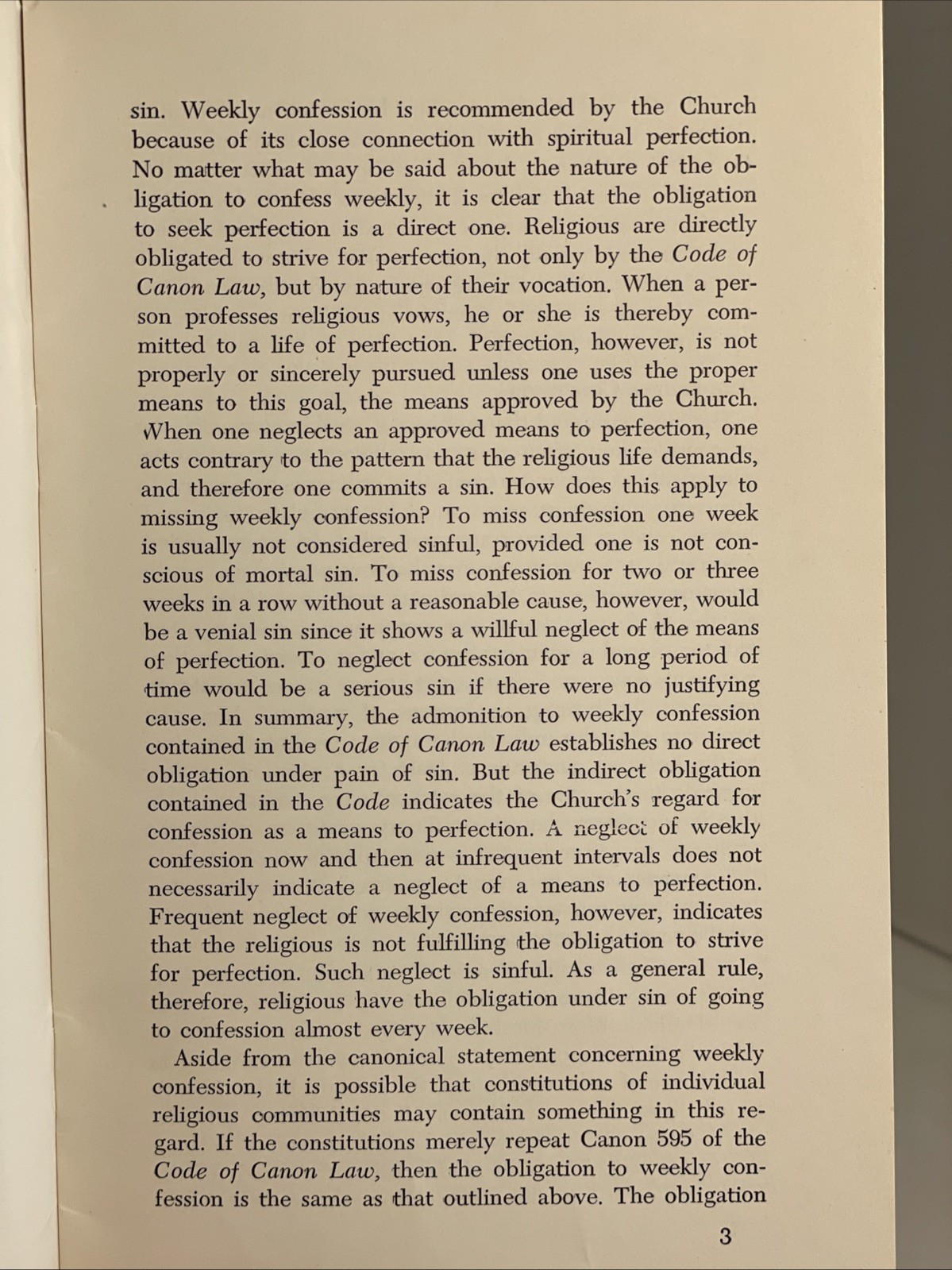 Fr. Kevin O’Rourke, O.P. : Sisters‘ Weekly Confession (A Cross & Crown Reprint)