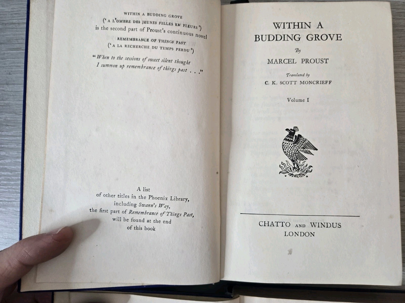 Within A Budding Grove Marcel Proust Into Volumes 1929 Phoenix Library J20