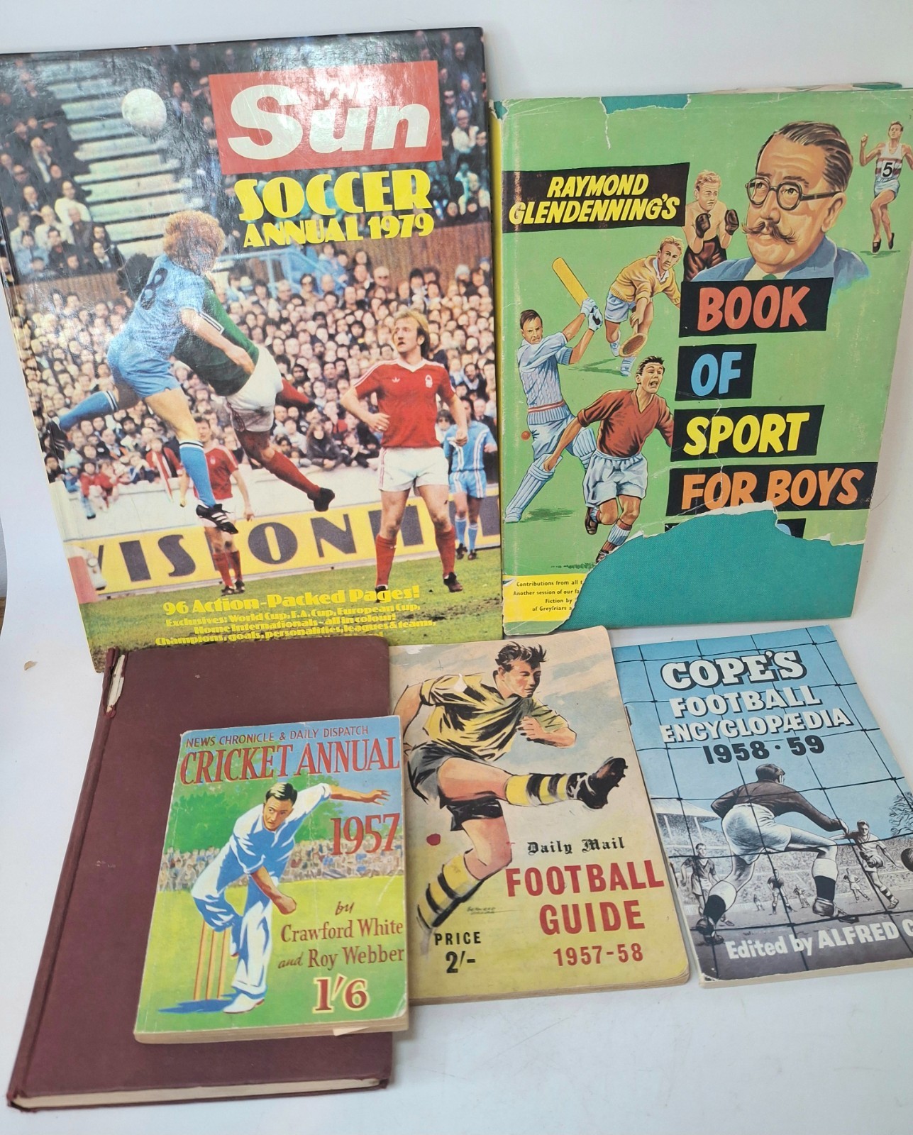 6x Vintage Football Cricket Sport Annual Bundle 1957-79 Collectors – Glendenning