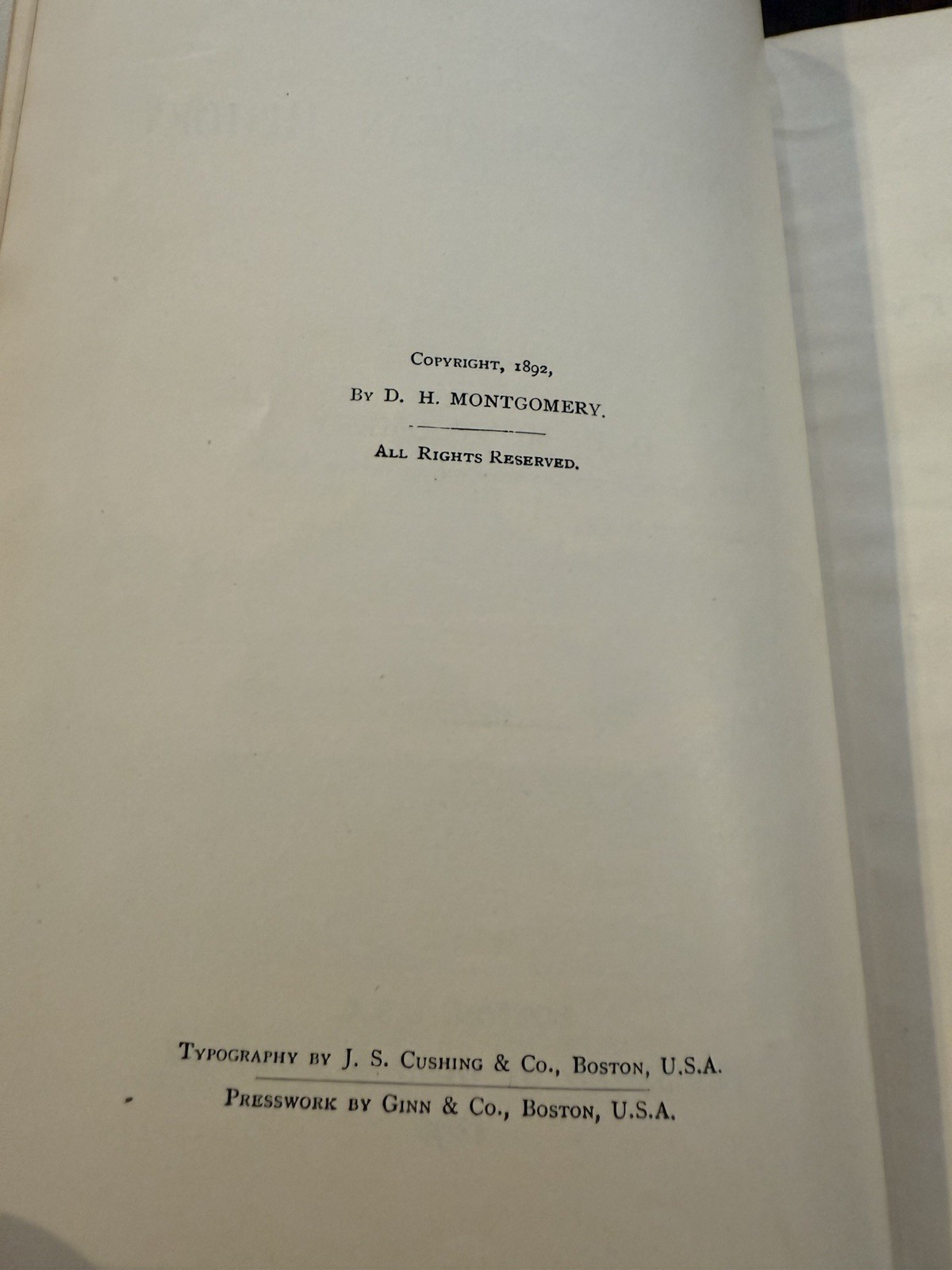 The Beginners American History D. H. Montgomery Ginn & Co Boston 1896 Hardcover
