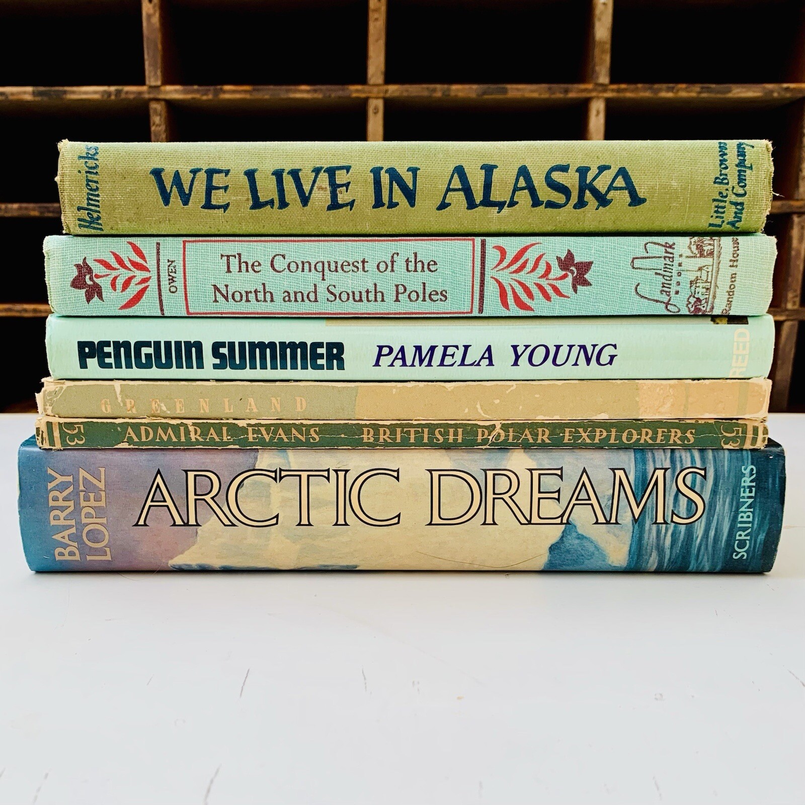 Vintage ARCTIC Books Stack Lot of 6 Alaska Greenland Polar Explorers North Pole
