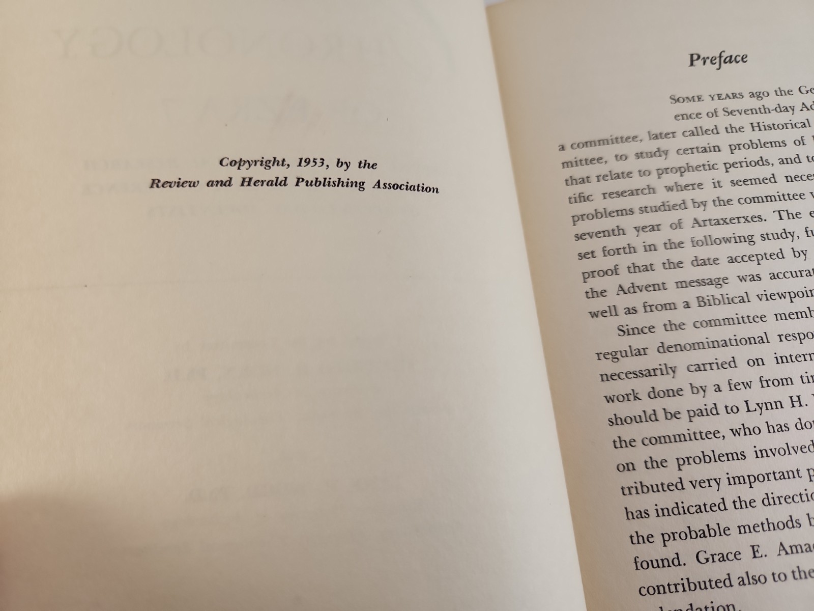 The Chronology of Ezra 7, Sigfried Horn, Lynn Wood Hardcover SDA 1953