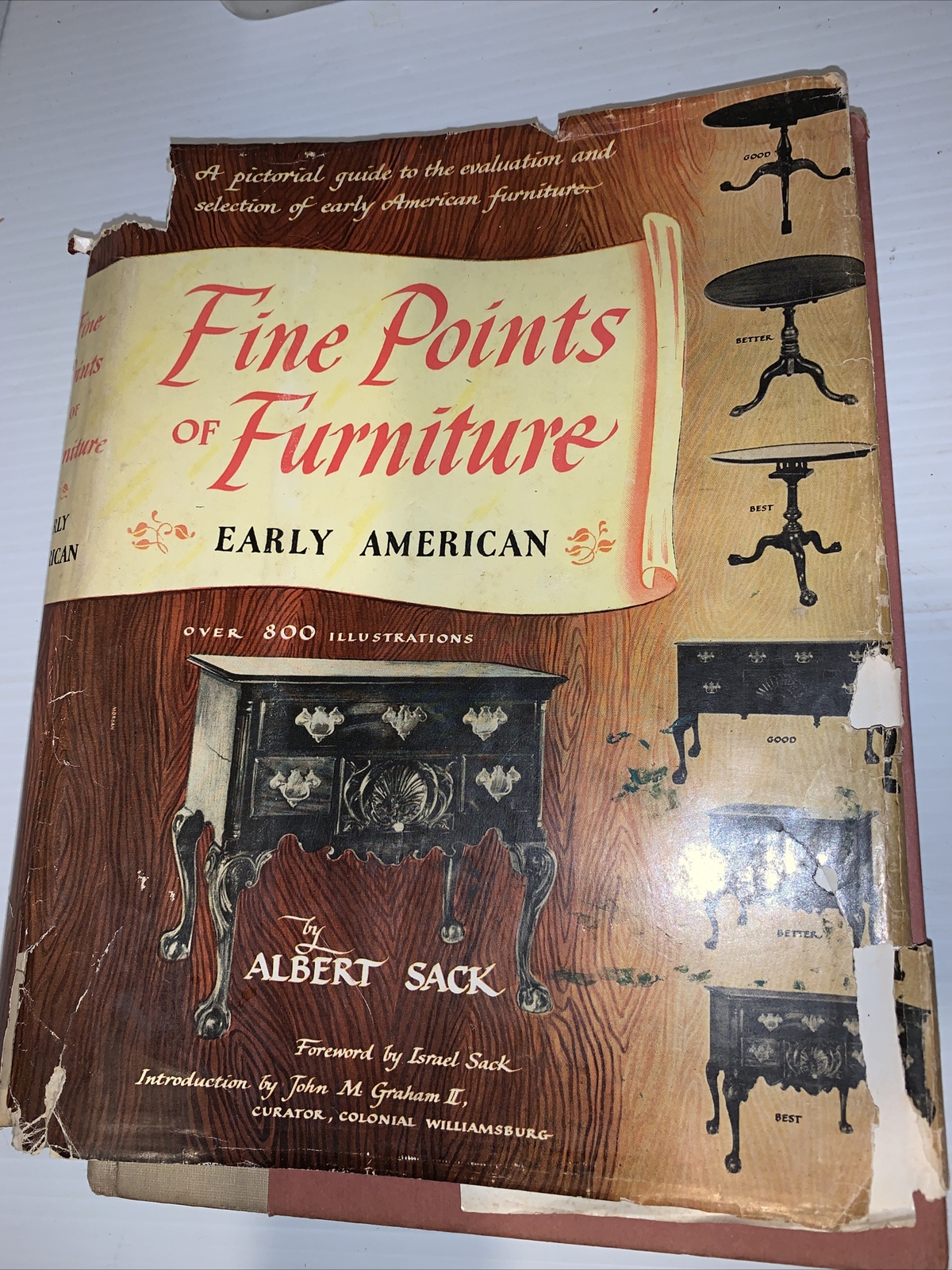 Fine Points of Furniture Early American by Albert Sack (1950) hardcover dj