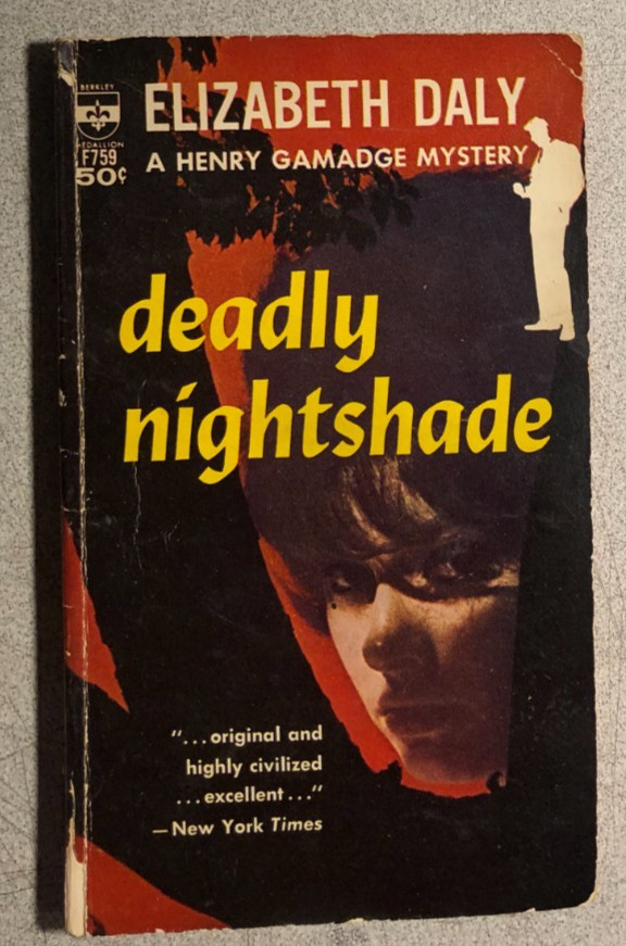 DEADLY NIGHTSHADE by Elizabeth Daly (1963) Berkley mystery paperback
