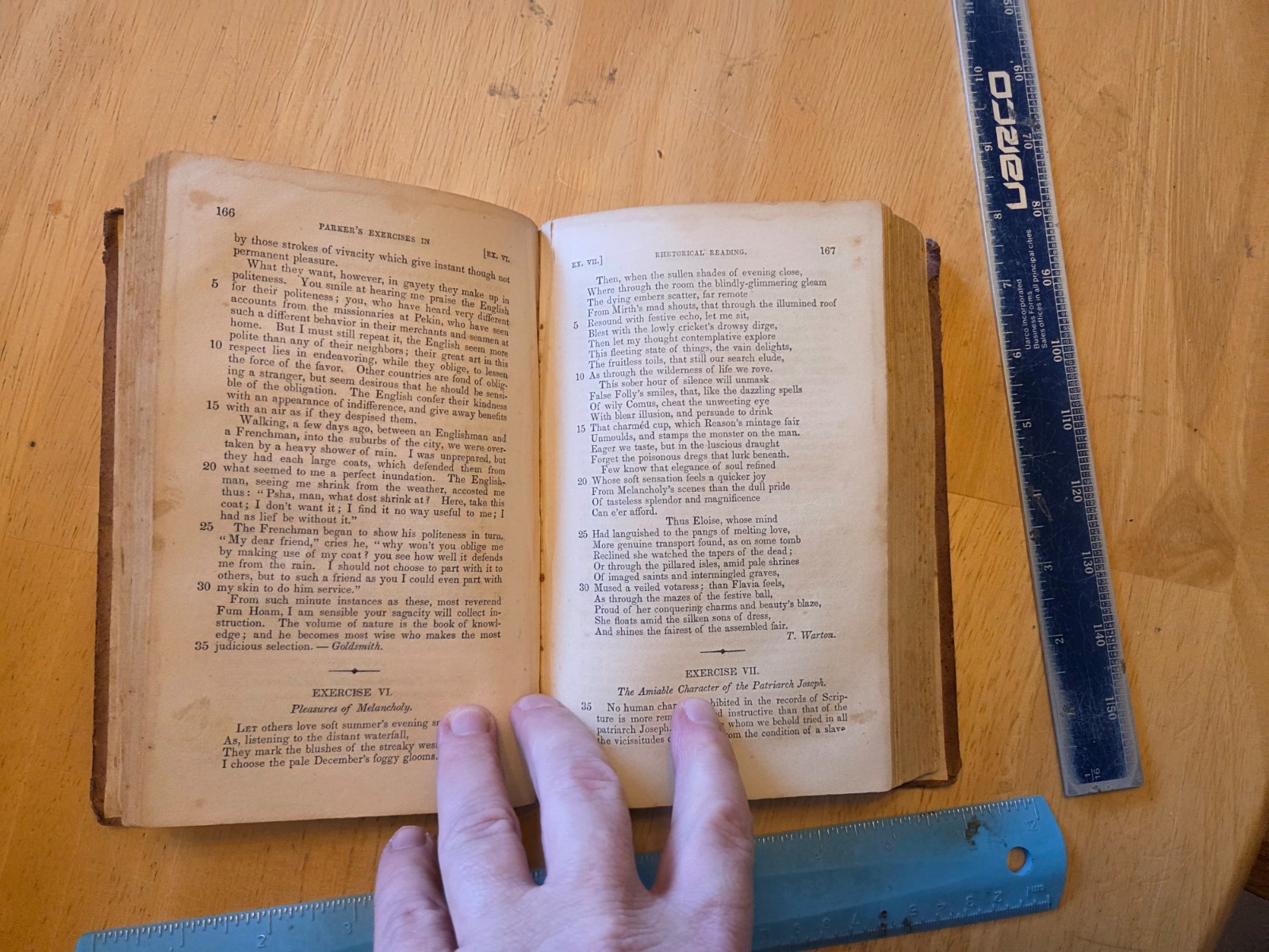Exercises in Rhetorical Reading by Richard Parker – 1850 A. S. Barnes Hardcover