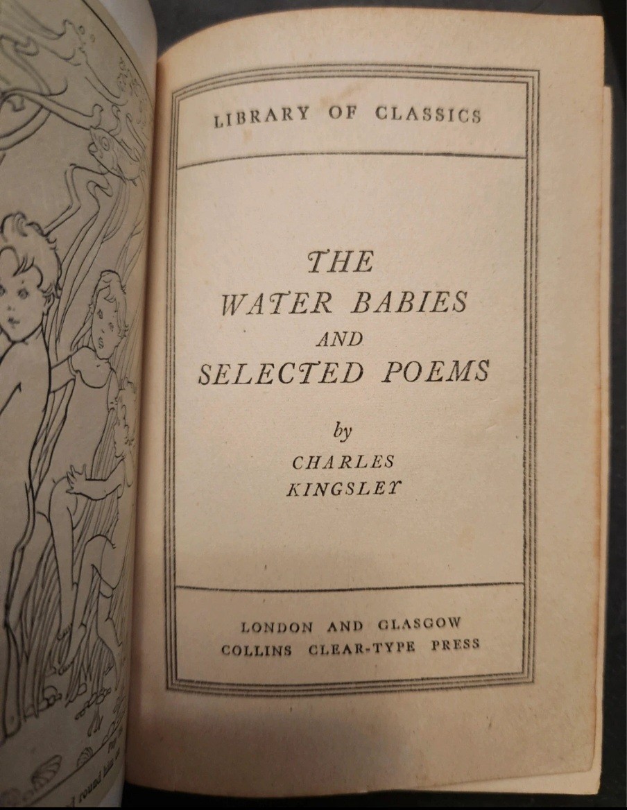 Antique The Water Babies Charles Kingsley Collins Leather Binding Gilt Vintage