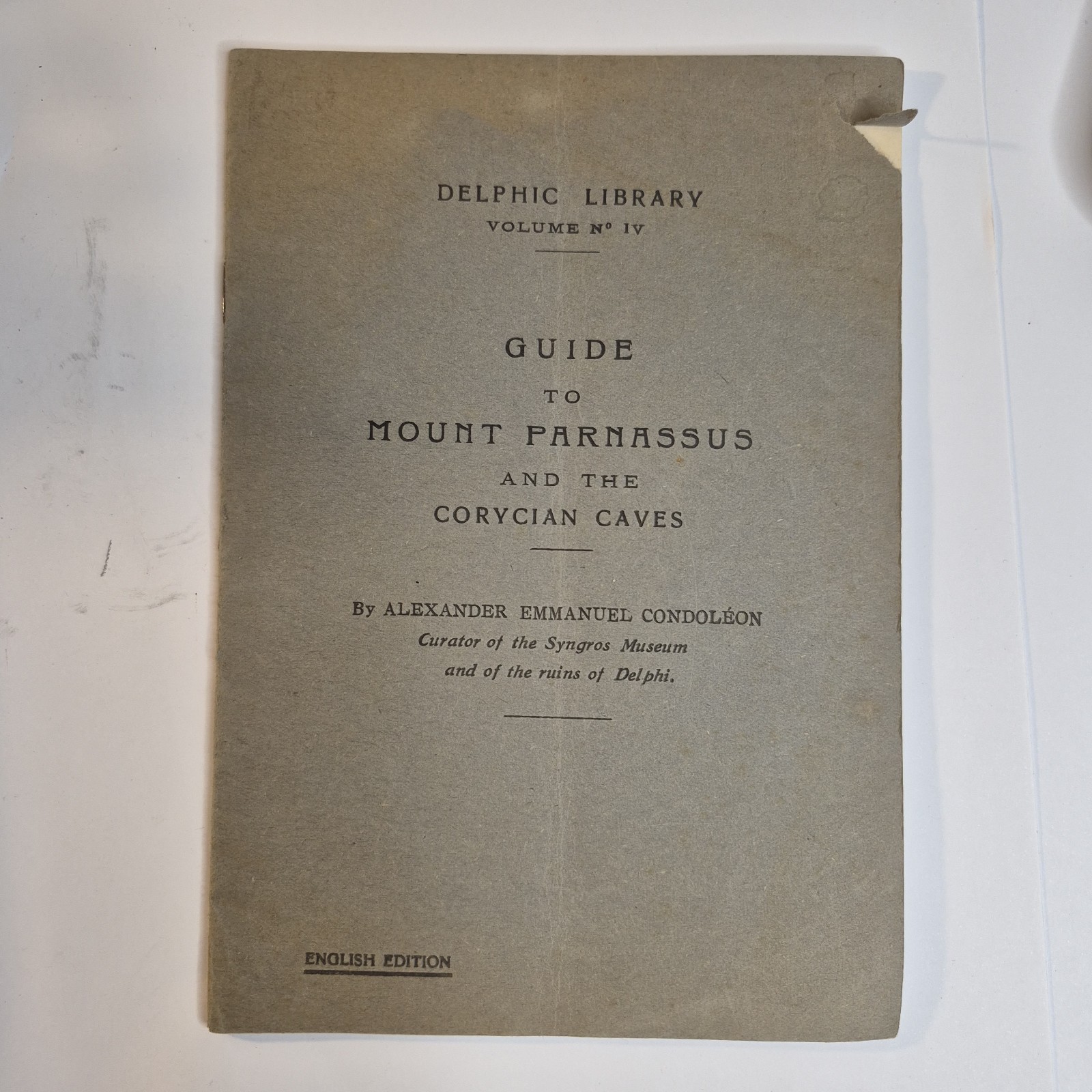 Antique 1931 Guide to Mount Parnassus & Corycian Caves Condoléon Delphi Greece