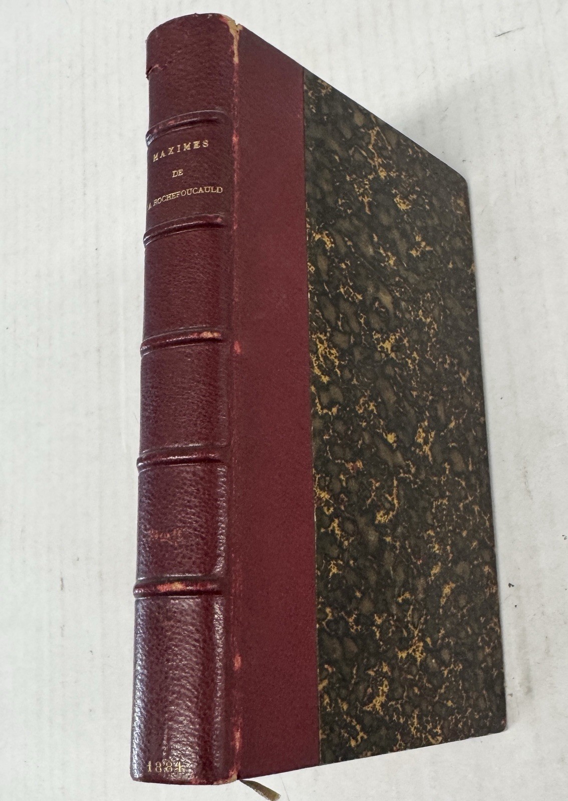 1881 Maximes de La Rochefoucauld French Morality Leather Binding HC