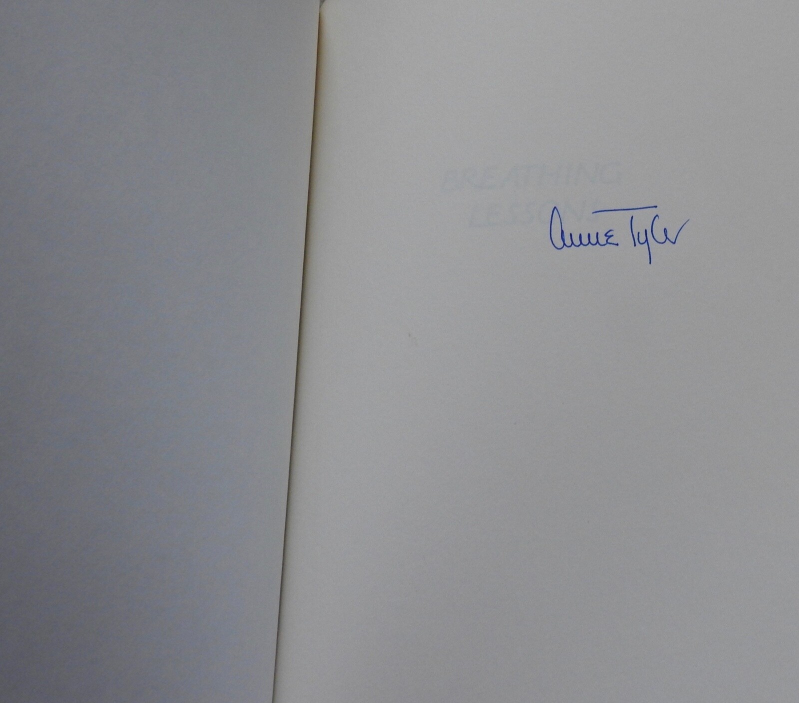 Franklin SIGNED FIRST EDITION Breathing Lessons ANNE TYLER leather bound