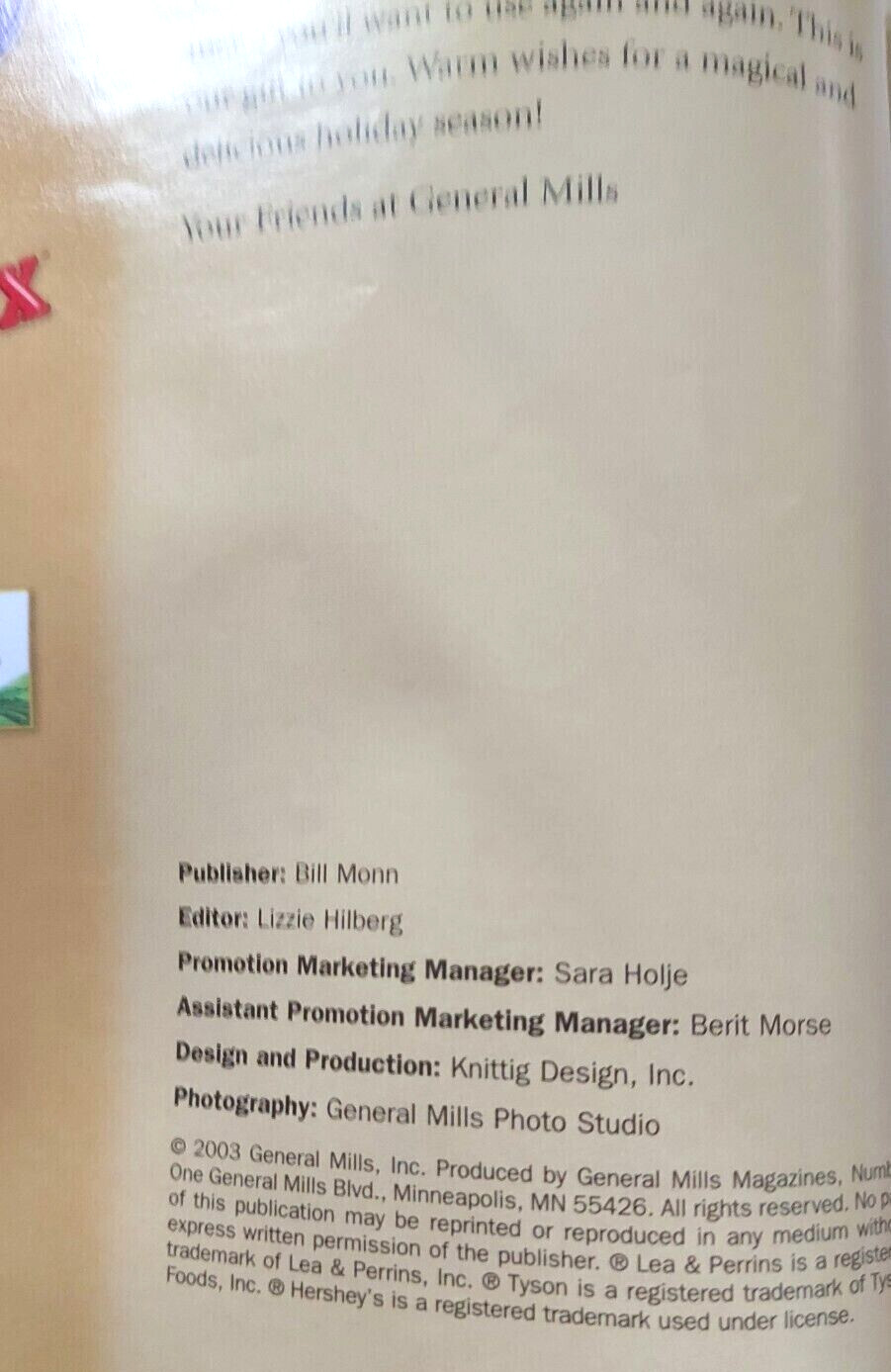 (NEW) Betty Crocker Holiday Solutions (2003 PB Recipe Booklet) General Mills