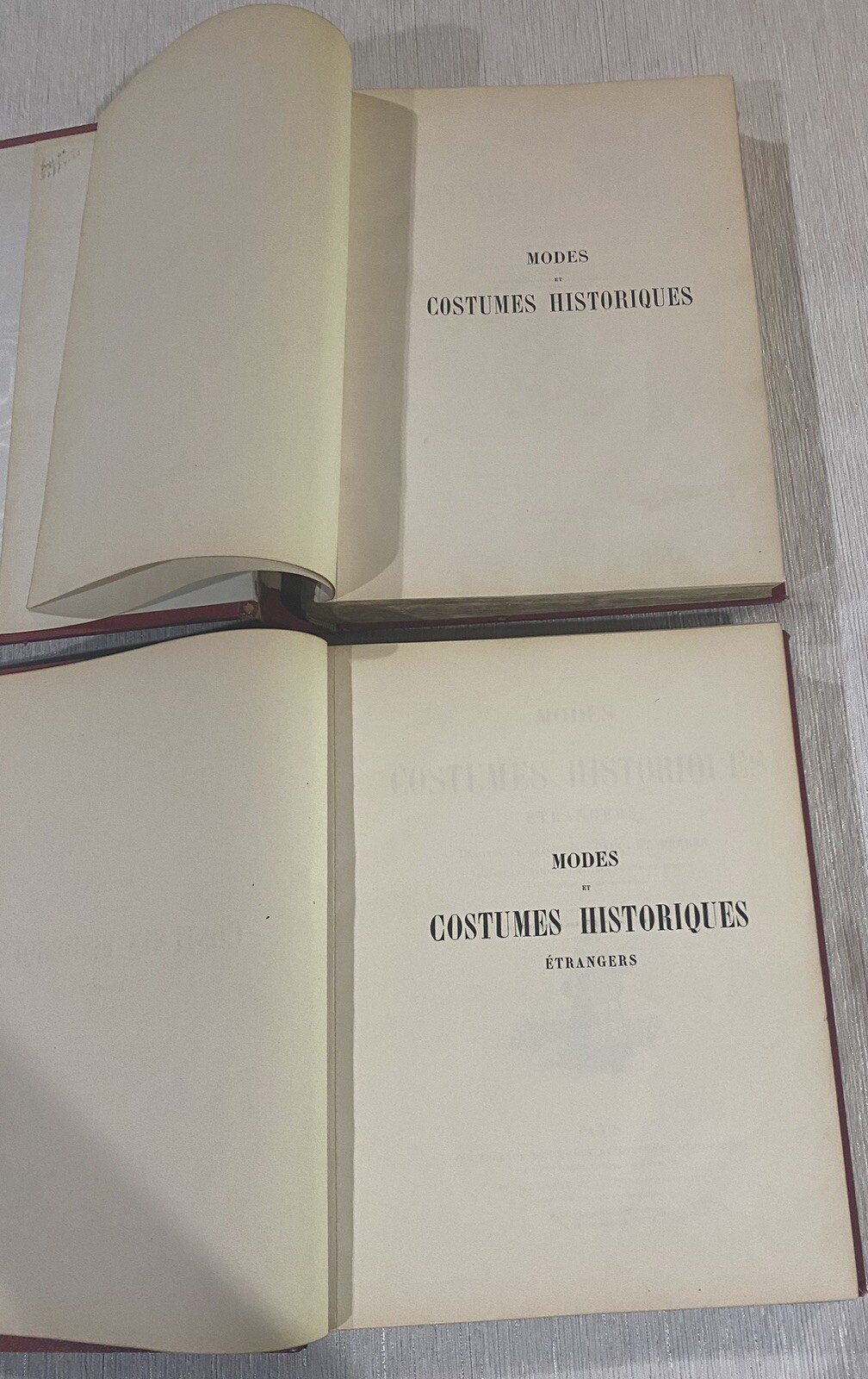 Rare Book Set-Modes Et Costumes Historiques 19th Century Leatherbound 2 Volumes