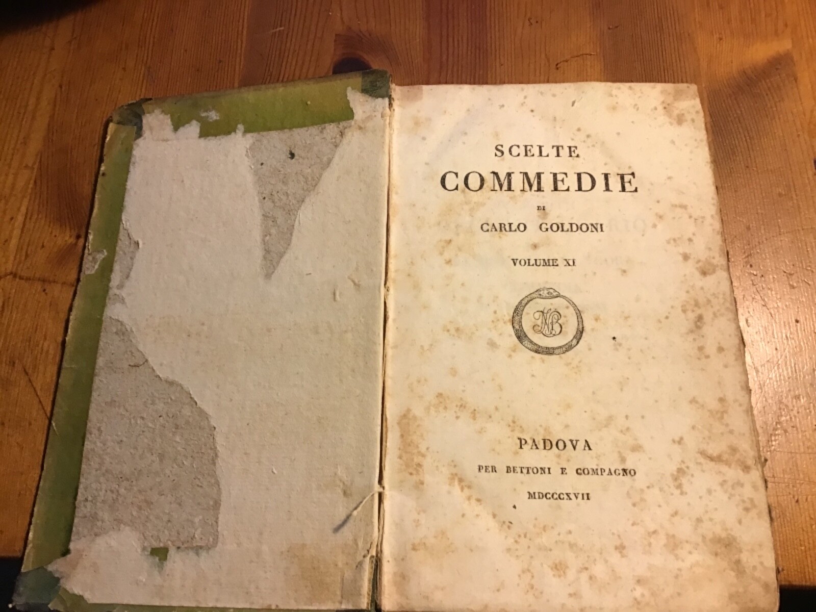 CARLO GOLDONI COMEDY CHOICES VOLUME 11 PADOVA 1817 FOR CONCRETE AND COMPANION