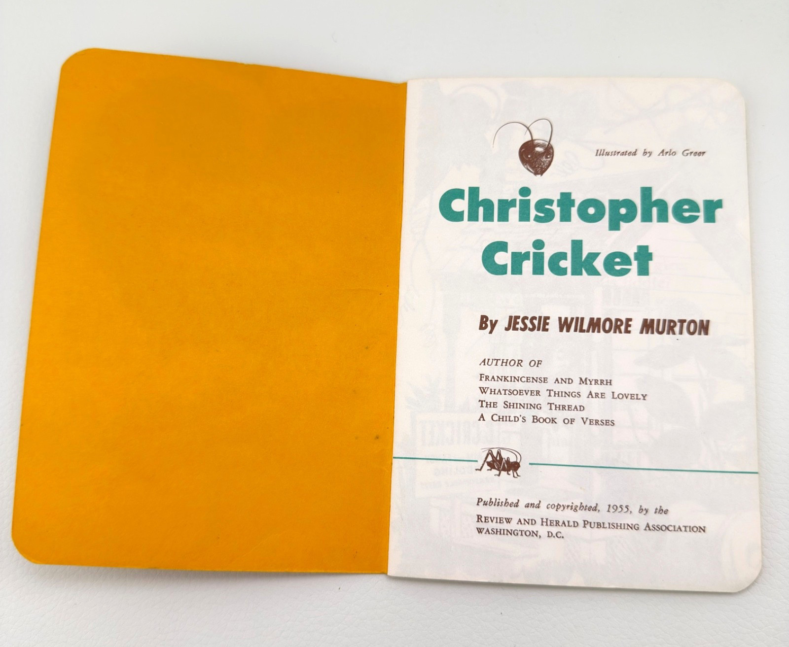 1955 Christopher Cricket Insect Mini Book Jessie Wilmore Murton SC 30pg 4×5.5″