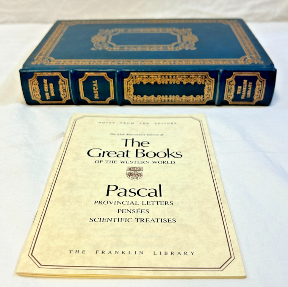 Franklin Library BLAISE PASCAL Provincial Letters, Great Books 25th Anniv Ltd Ed