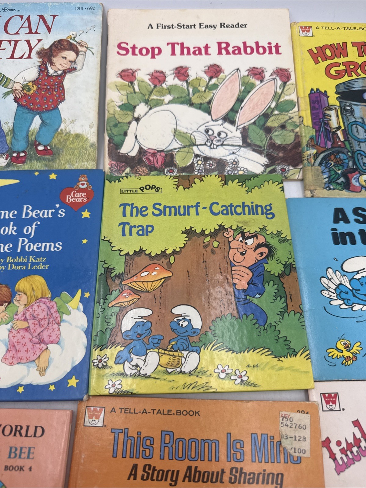 Vtg 1970s 1980s Childrens Book Lot of 17 Little Golden Smurfs Care Bears Whitman